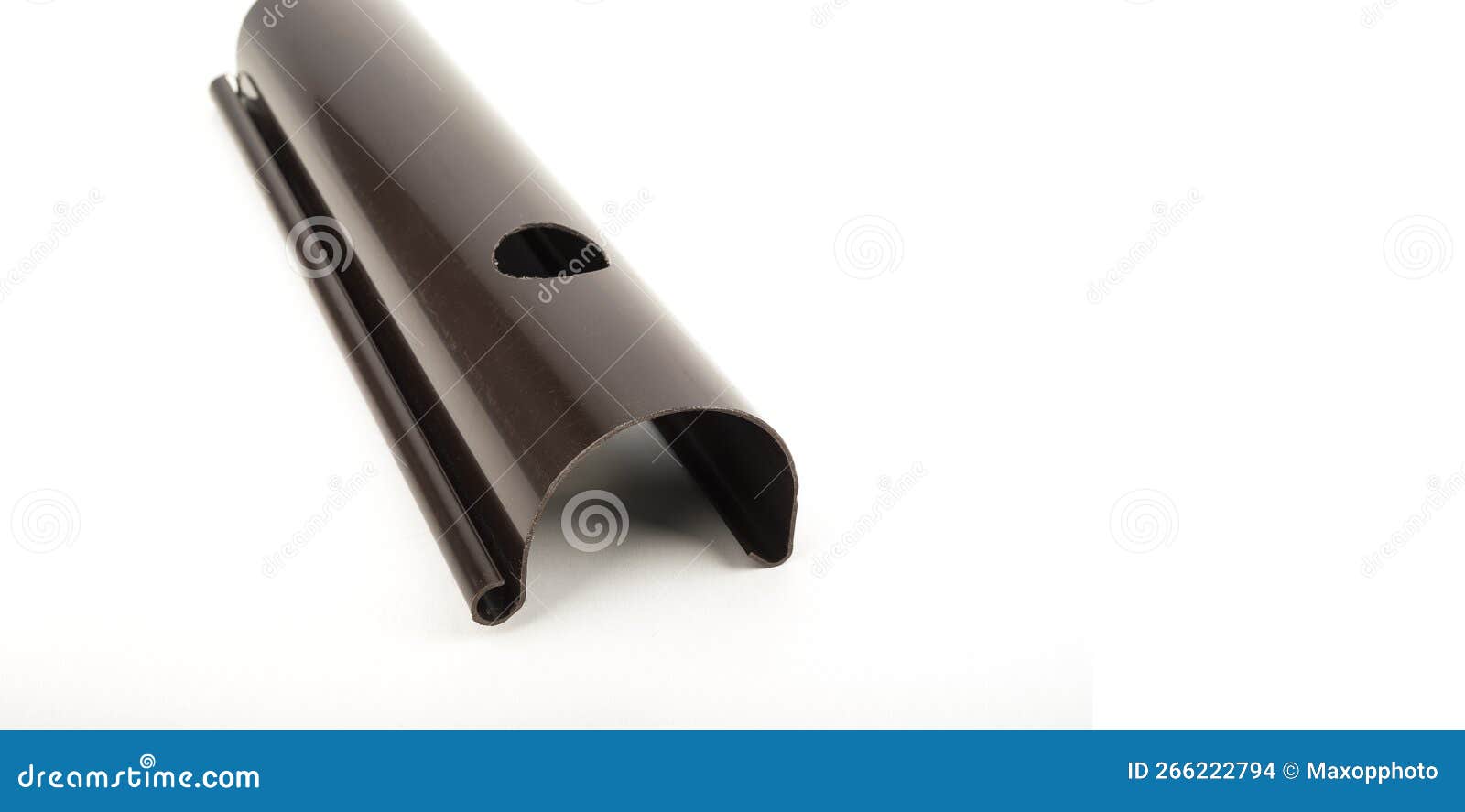 Plastic Brown Gutter on a White Background Stock Photo Image of