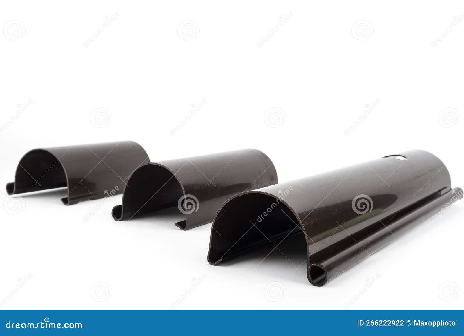 Plastic Brown Gutter on a White Background Stock Photo Image of