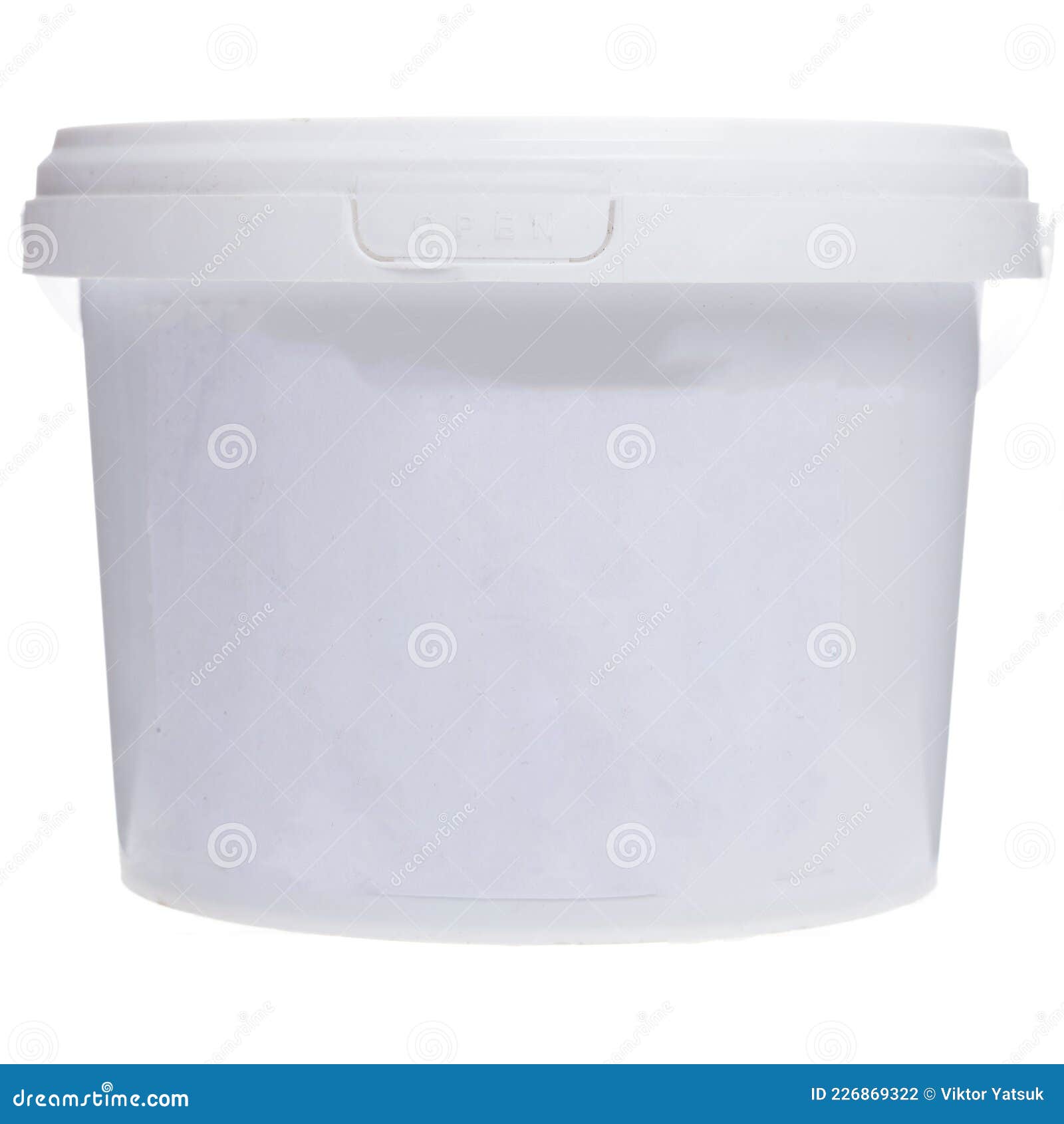 Plastic Bucket for Mortar. Construction Household Chemicals in a White
