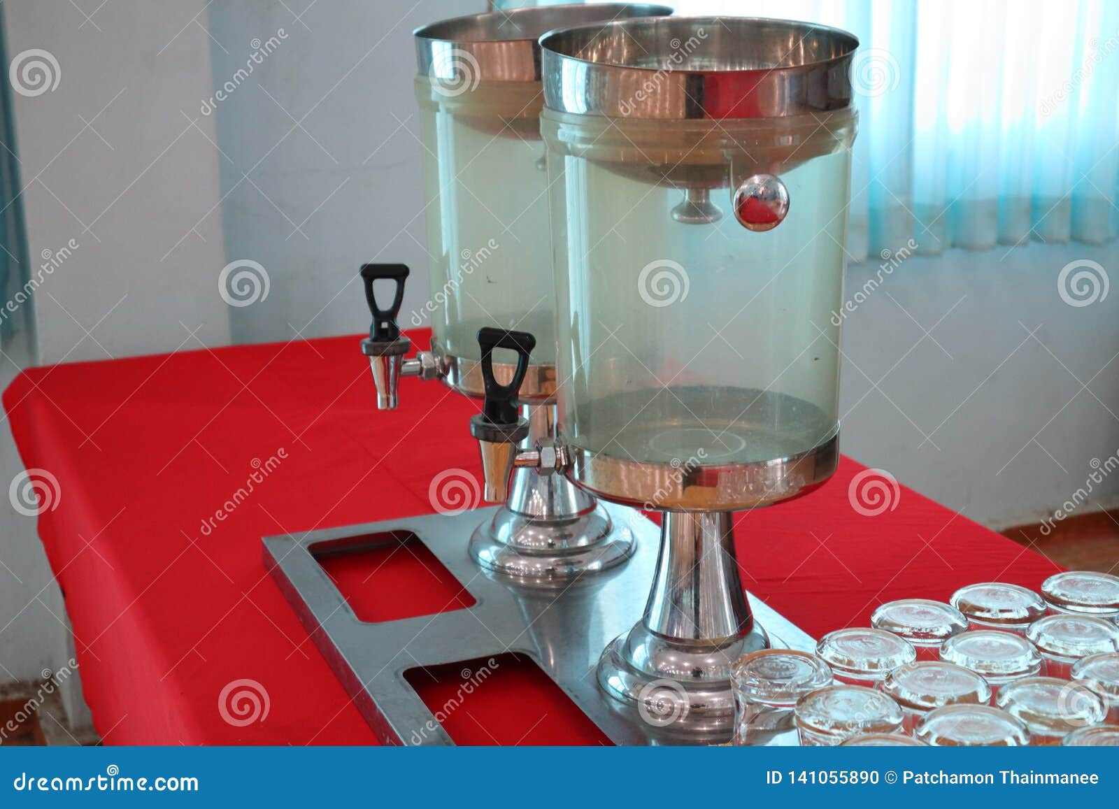 Plastic Bucket, Water Cooler for Catering Stock Photo Image of