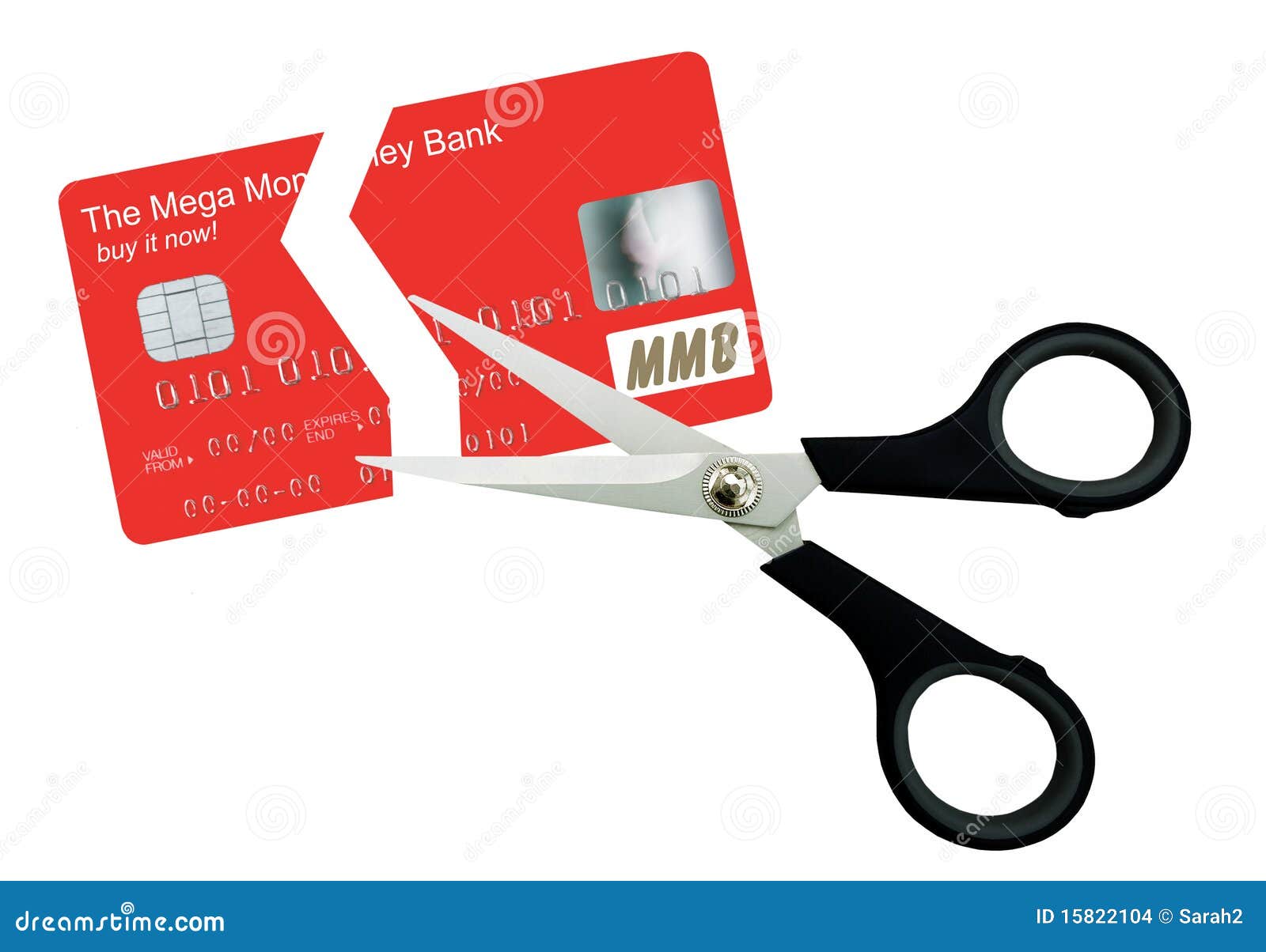 Plastic card cut in two stock illustration. Illustration of crisis
