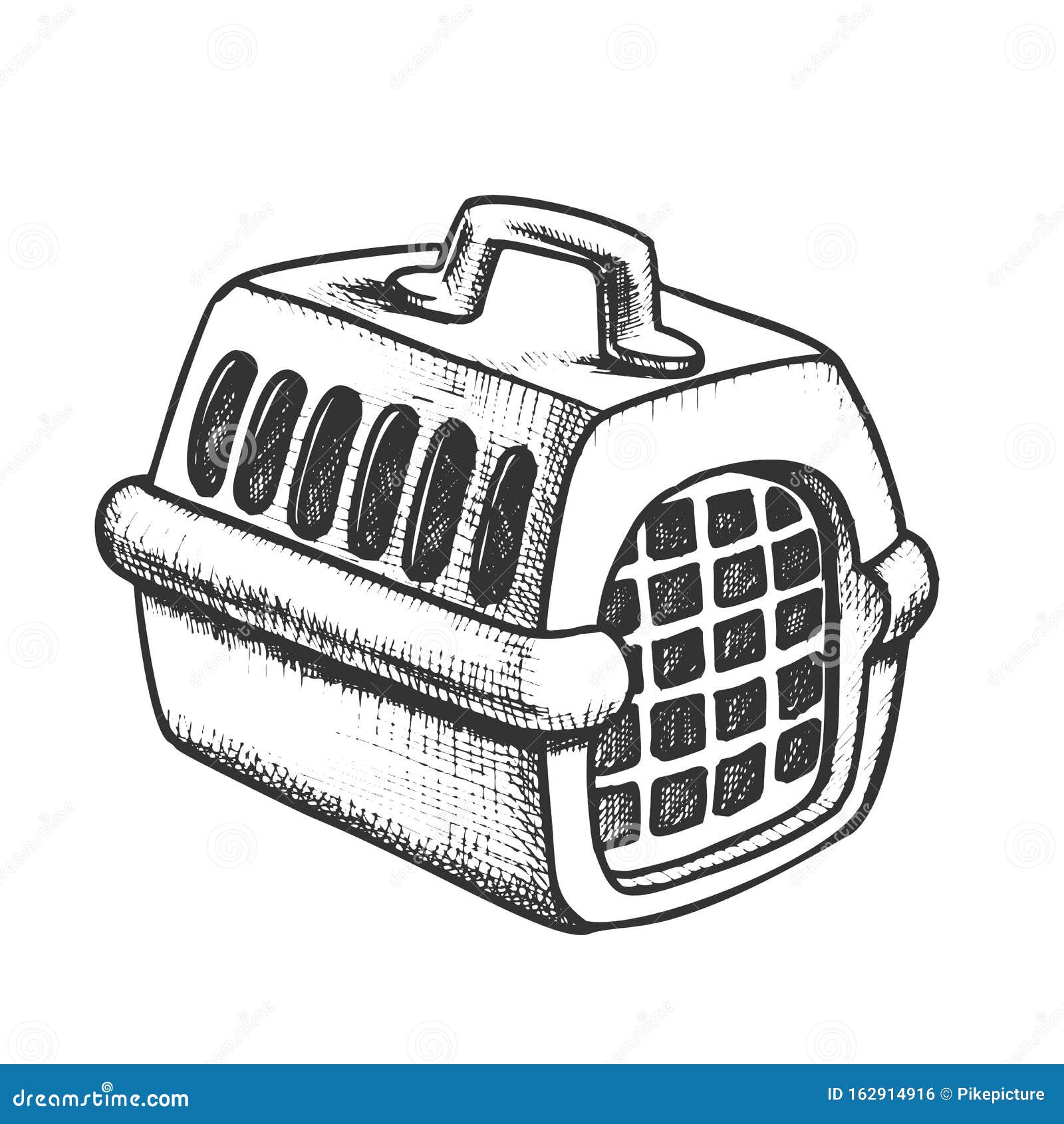 Plastic Carrier for Domestic Animal Ink Vector Stock Vector ...