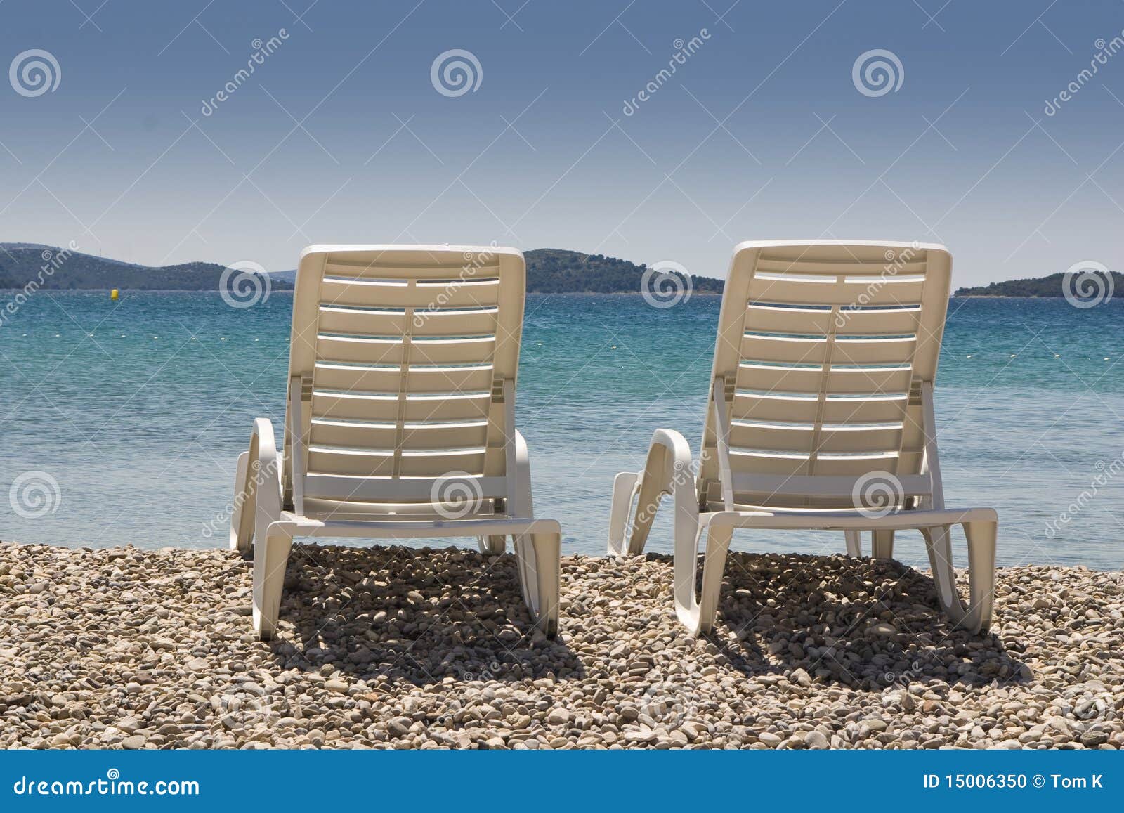Plastic Chairs On The Beach Stock Photo Image of calm