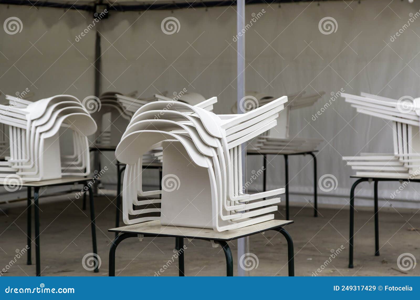 Plastic Chairs on a Terrace Stock Image Image of outdoor, beautiful