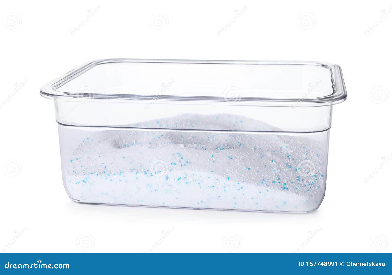 Plastic Container with Laundry Powder Isolated Stock Image Image of