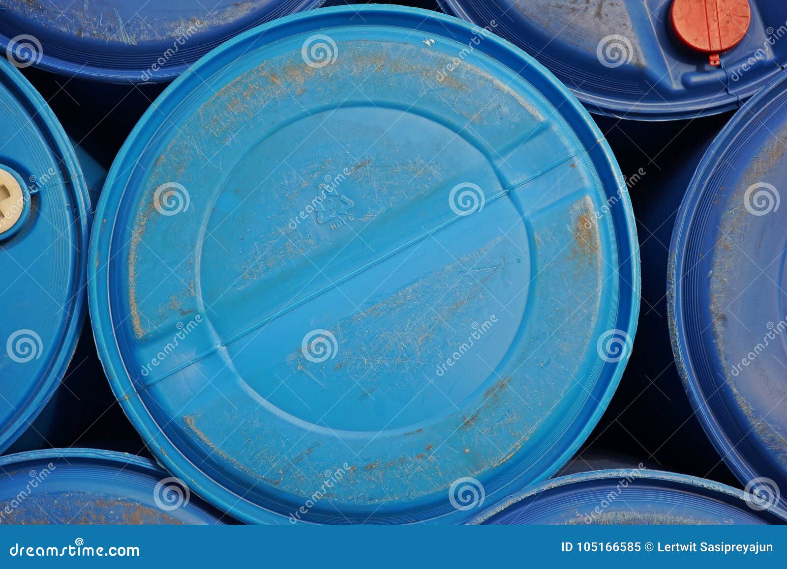 plastic container for liquid storage and transportation, waste from industry, banpoo, thailand november10,2017