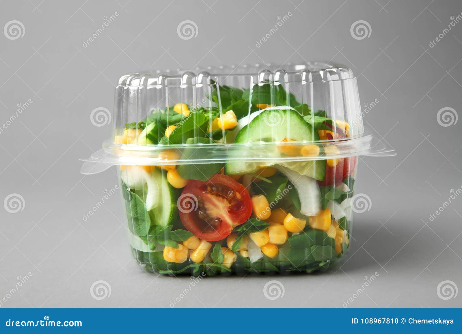 Plastic Container with Salad Stock Photo Image of plastic, shop