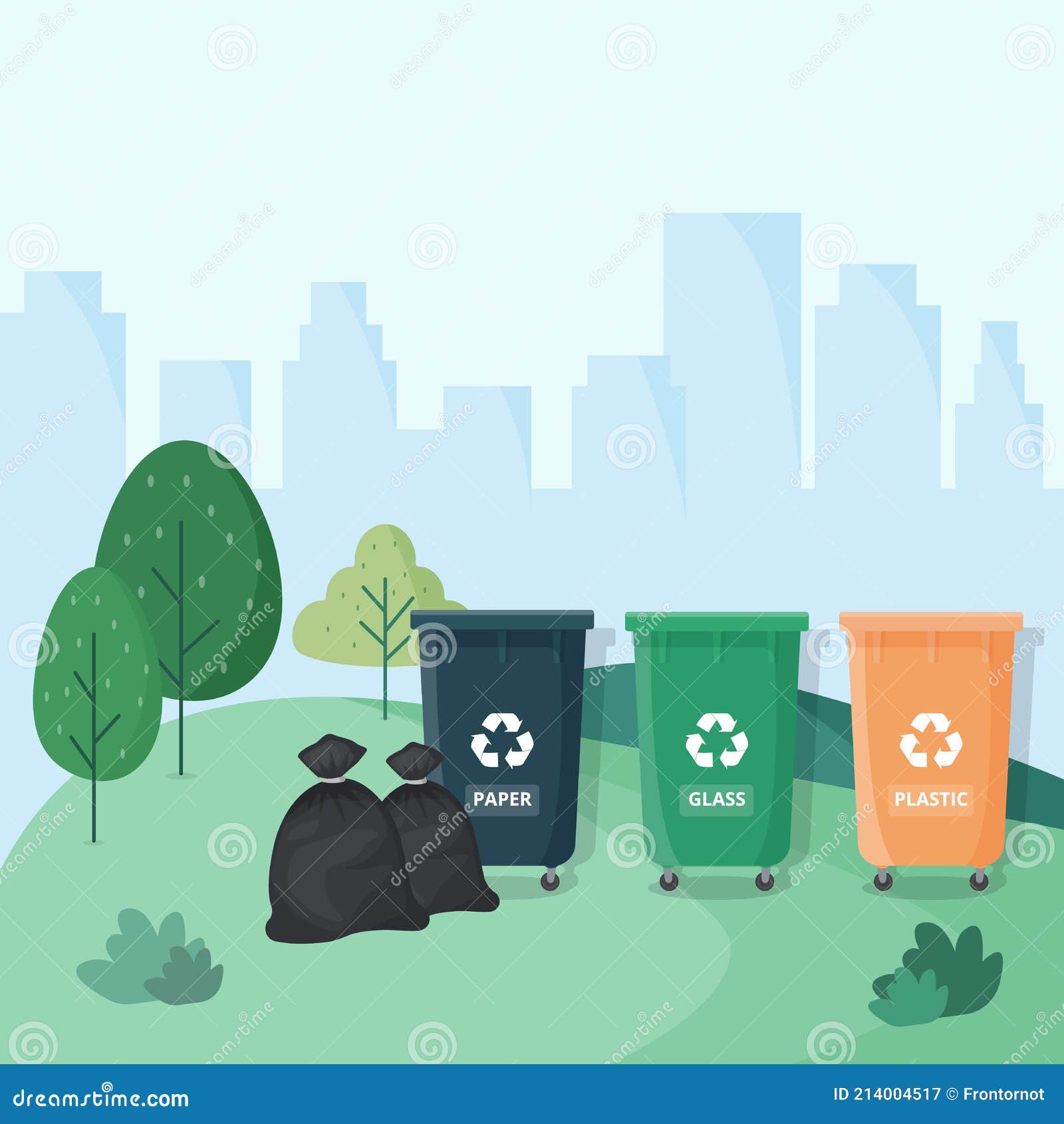 Plastic Containers for Garbage of Different Types. Waste Management  Concept. Different Types of Waste Stock Vector - Illustration of urban,  ecosystem: 214004517