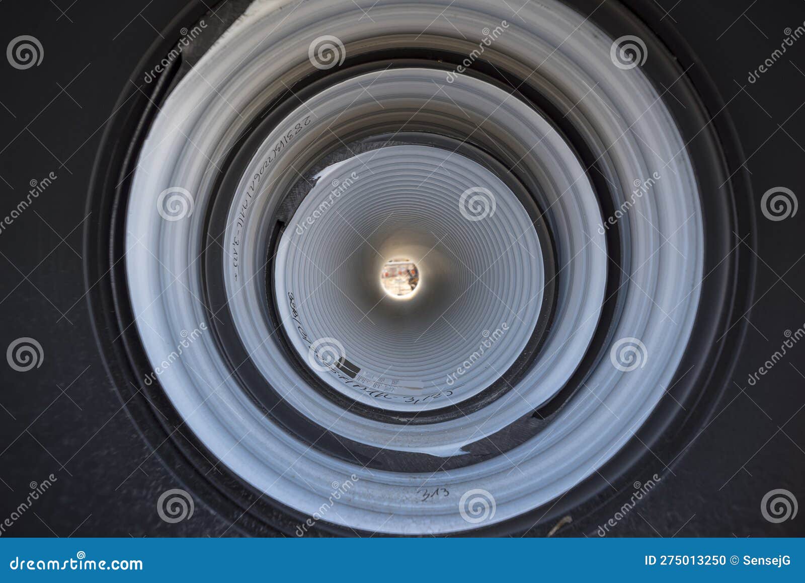 Plastic, Corrugated Pipes of Different Diameters Inserted One into the