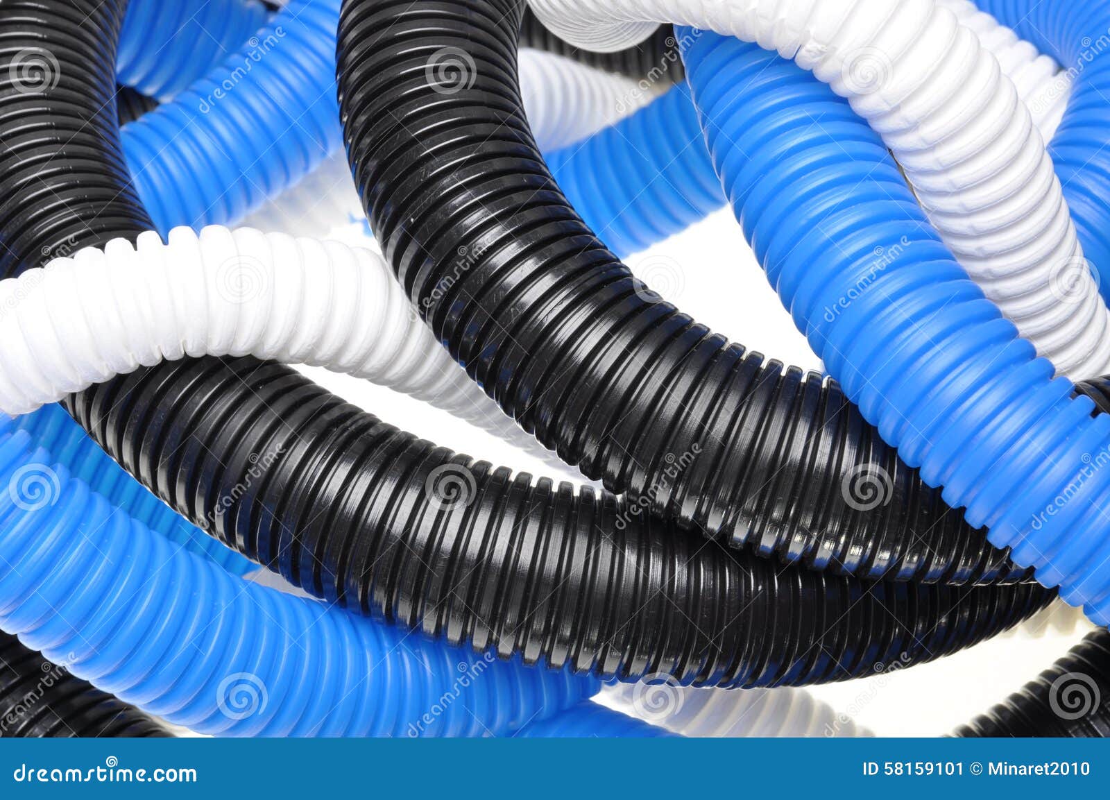 Plastic corrugated pipes stock image. Image of industrial - 58159101