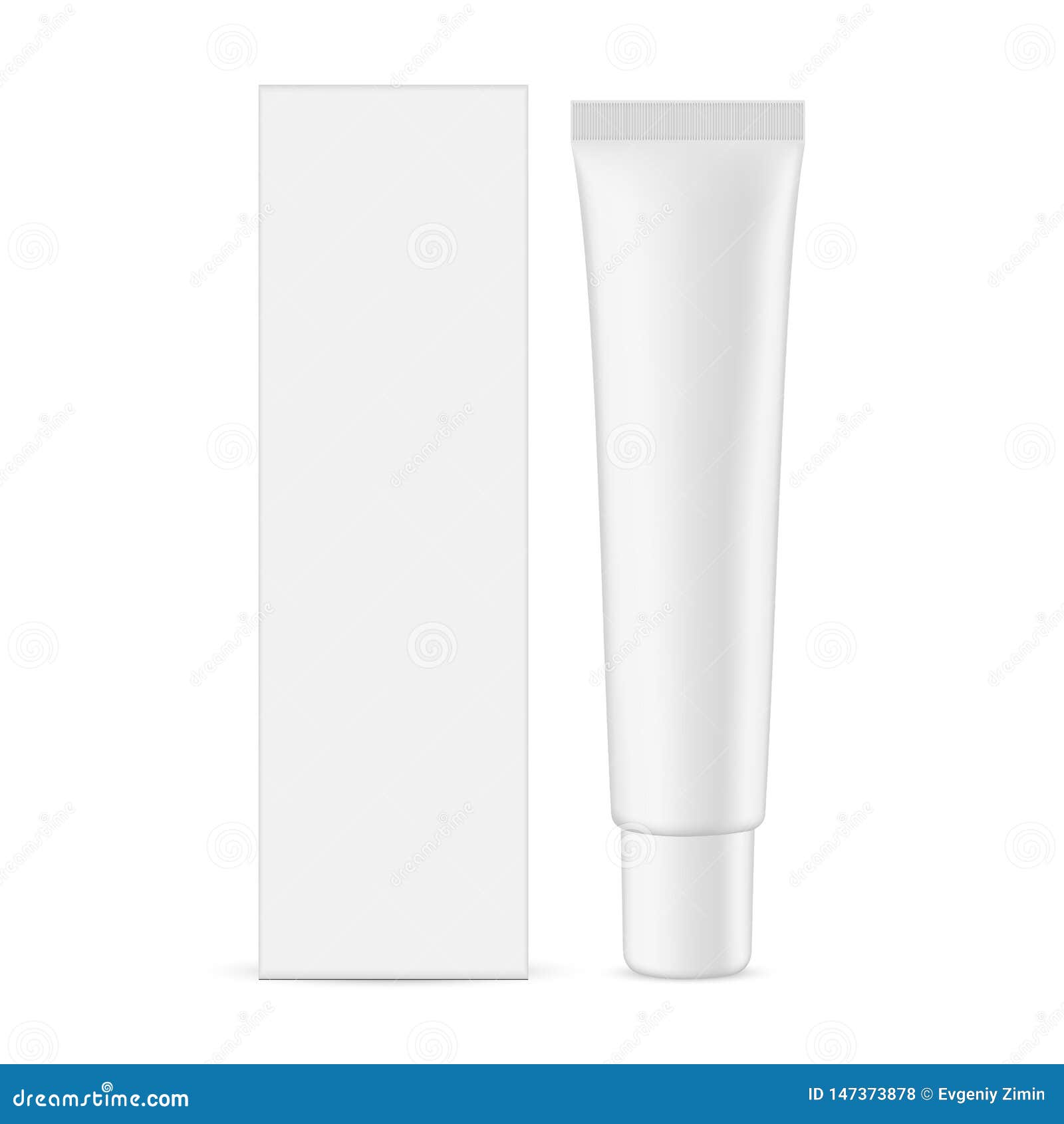 Download Plastic Cosmetic Tube With Cardboard Rectangular Box Stock Illustration Illustration Of Mock Mockup 147373878