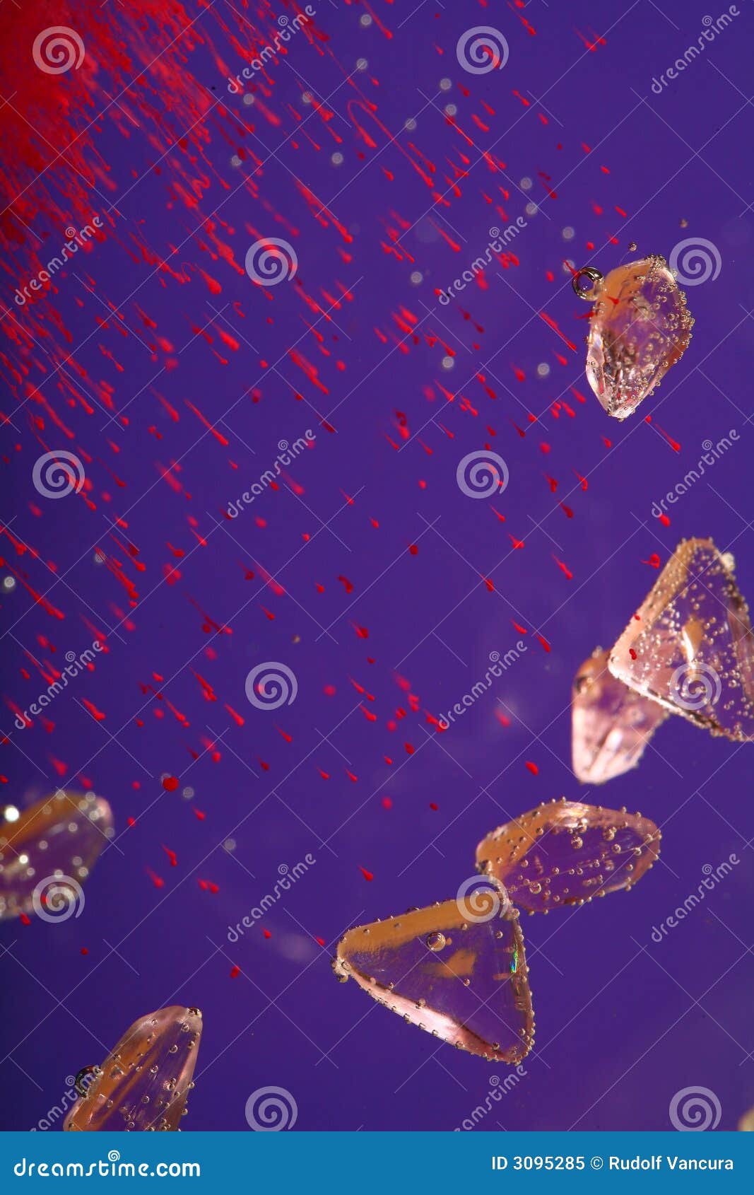 Plastic crystals in liquid stock image. Image of crystals 3095285