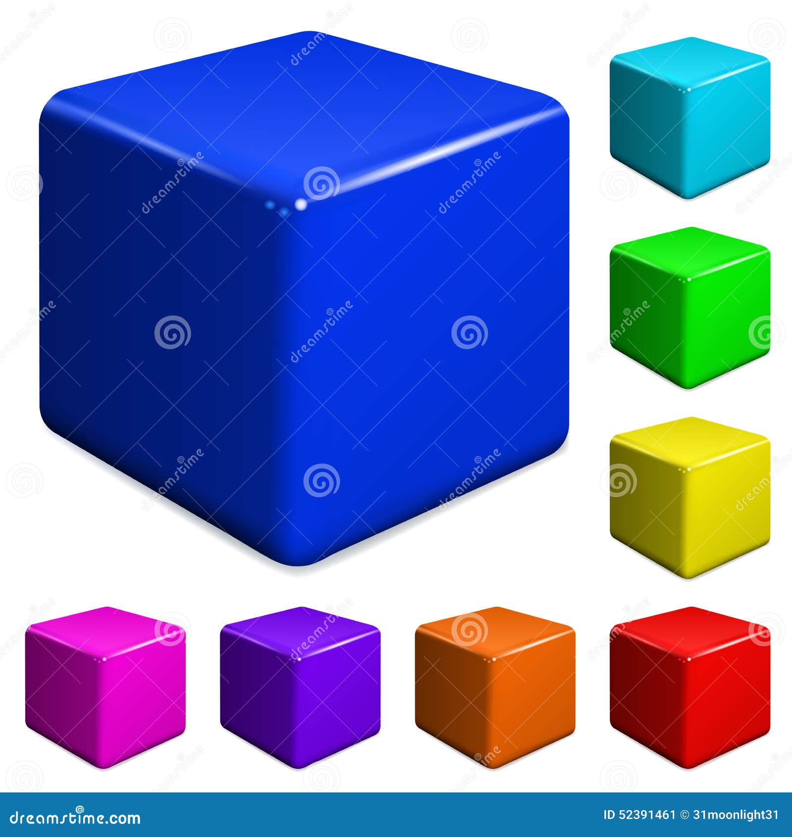 Plastic cubes stock vector. Illustration of luxury, container 52391461