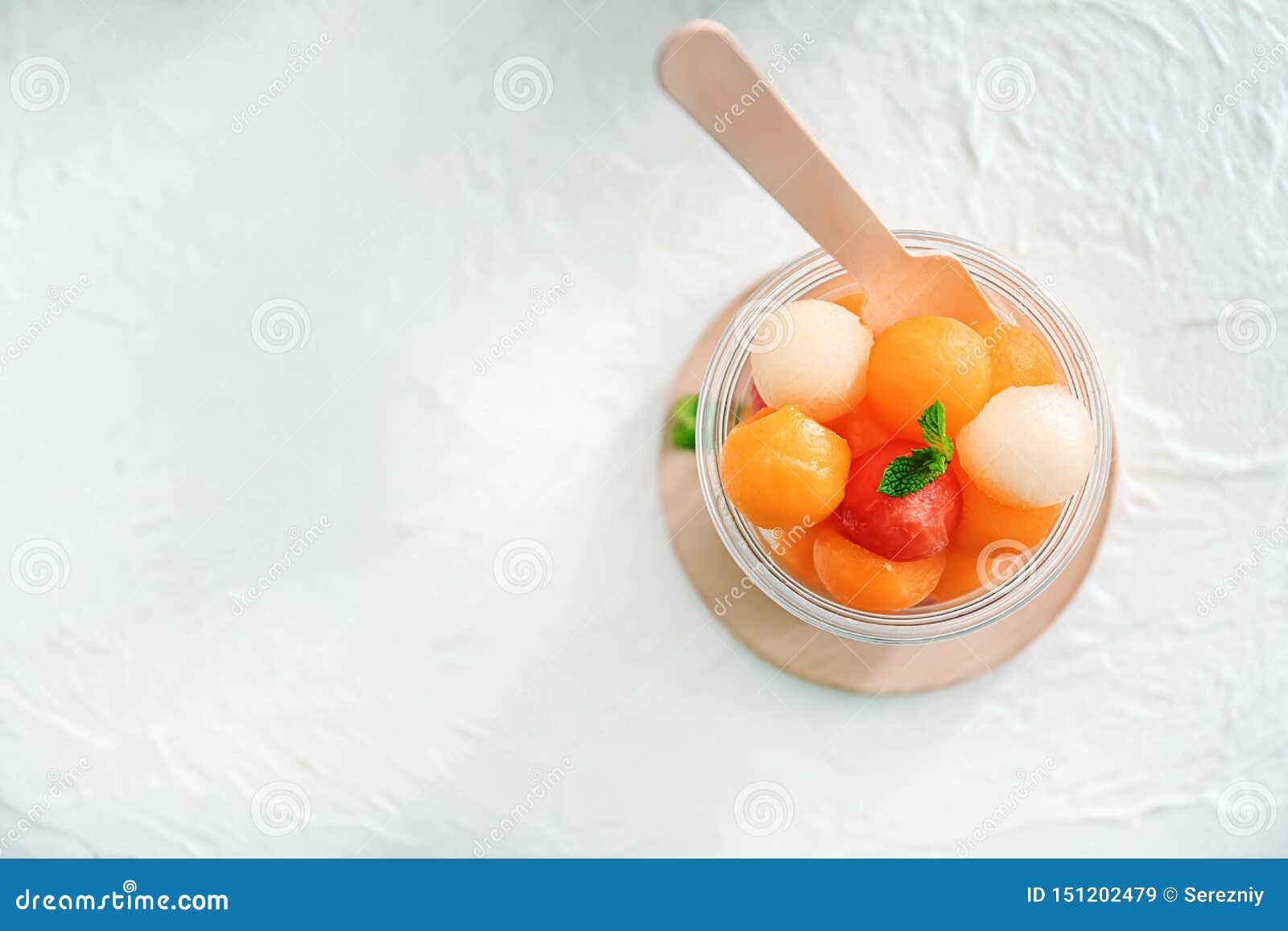 Plastic Cup with Tasty Melon Balls on Table Stock Image Image of ripe