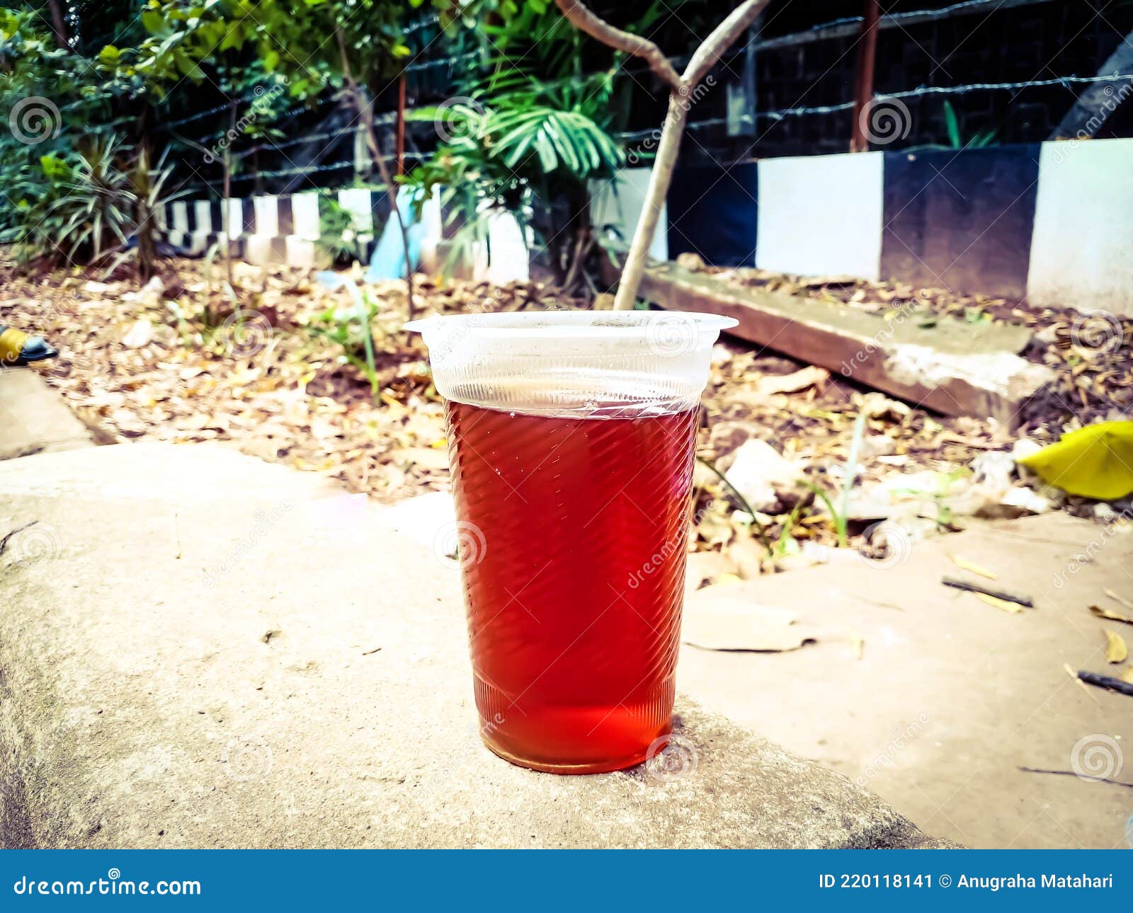 A plastic cup of tea stock image. Image of plastic, morning 220118141