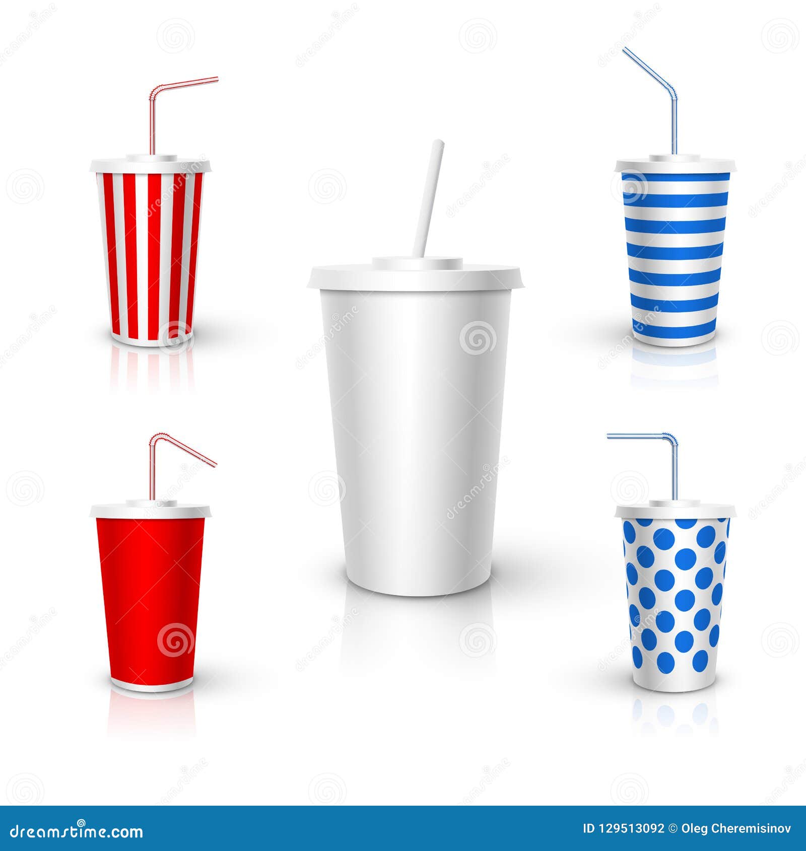 Download Plastic Cup With Tube Mockup. Vector Realistic Design Elements. Stock Vector - Illustration of ...