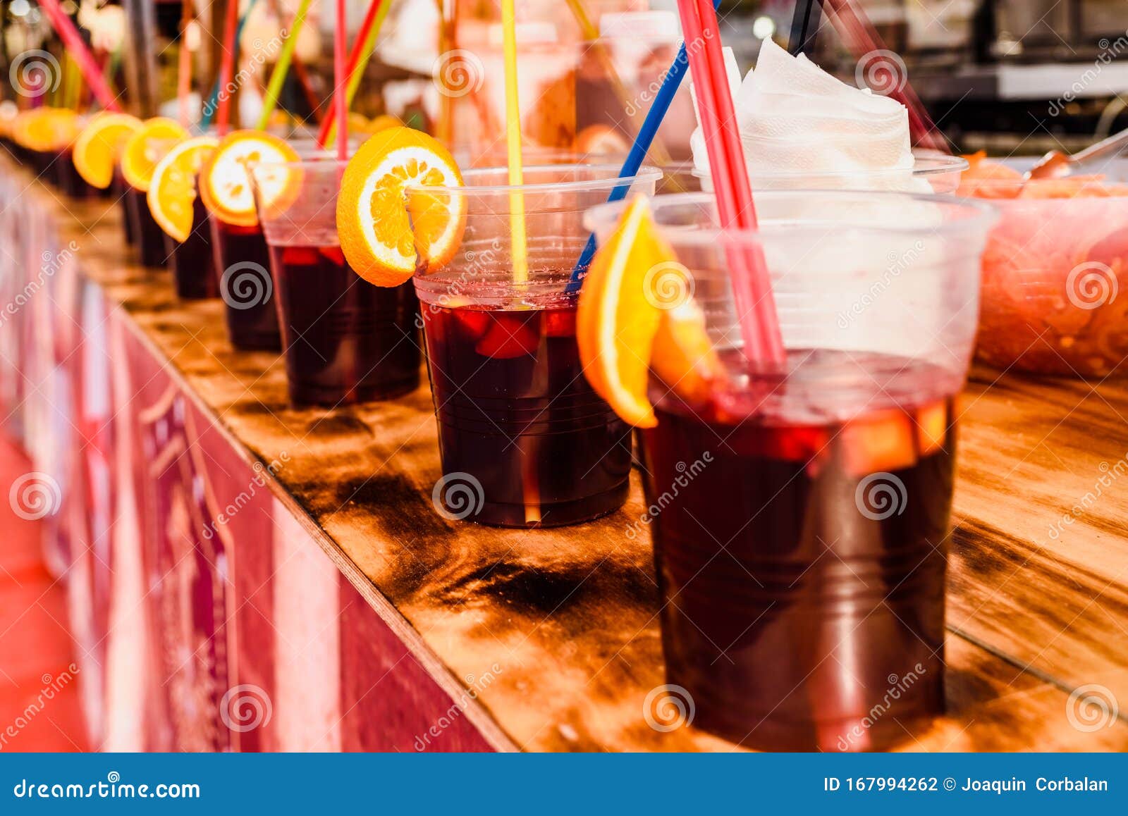 Plastic Cups with Refreshing Drinks with Alcohol in the Bar of a Summer  Festival in Spain Stock Photo - Image of brewery, festivity: 167994262