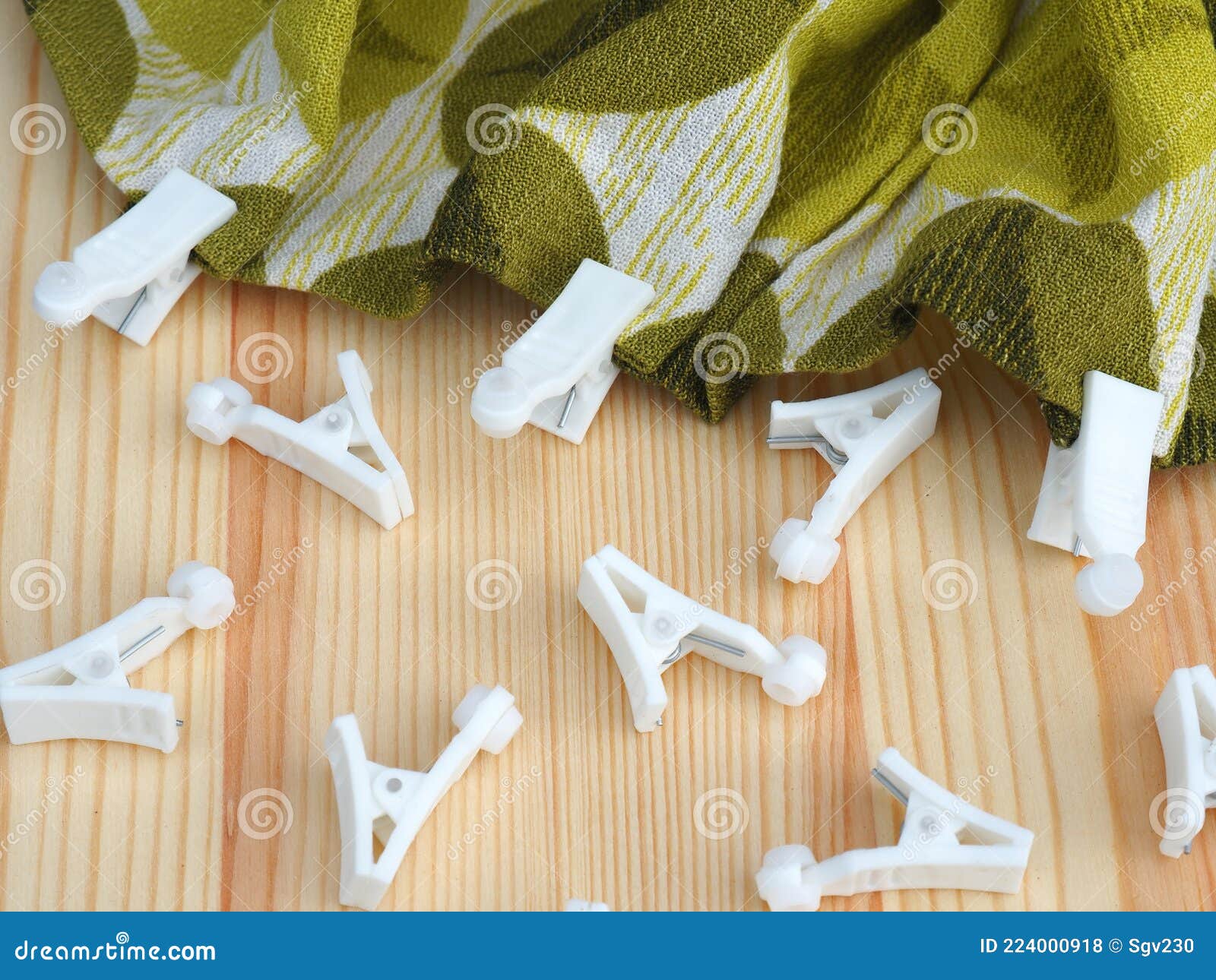 Plastic Curtain Hook Clips. Curtain Rail Details Stock Photo Image of