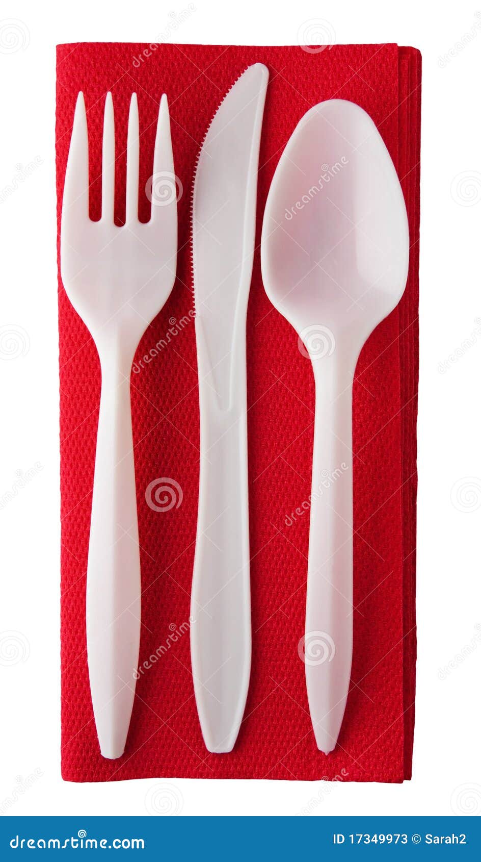 Plastic Cutlery on Red Paper Serviette Stock Image Image of paper