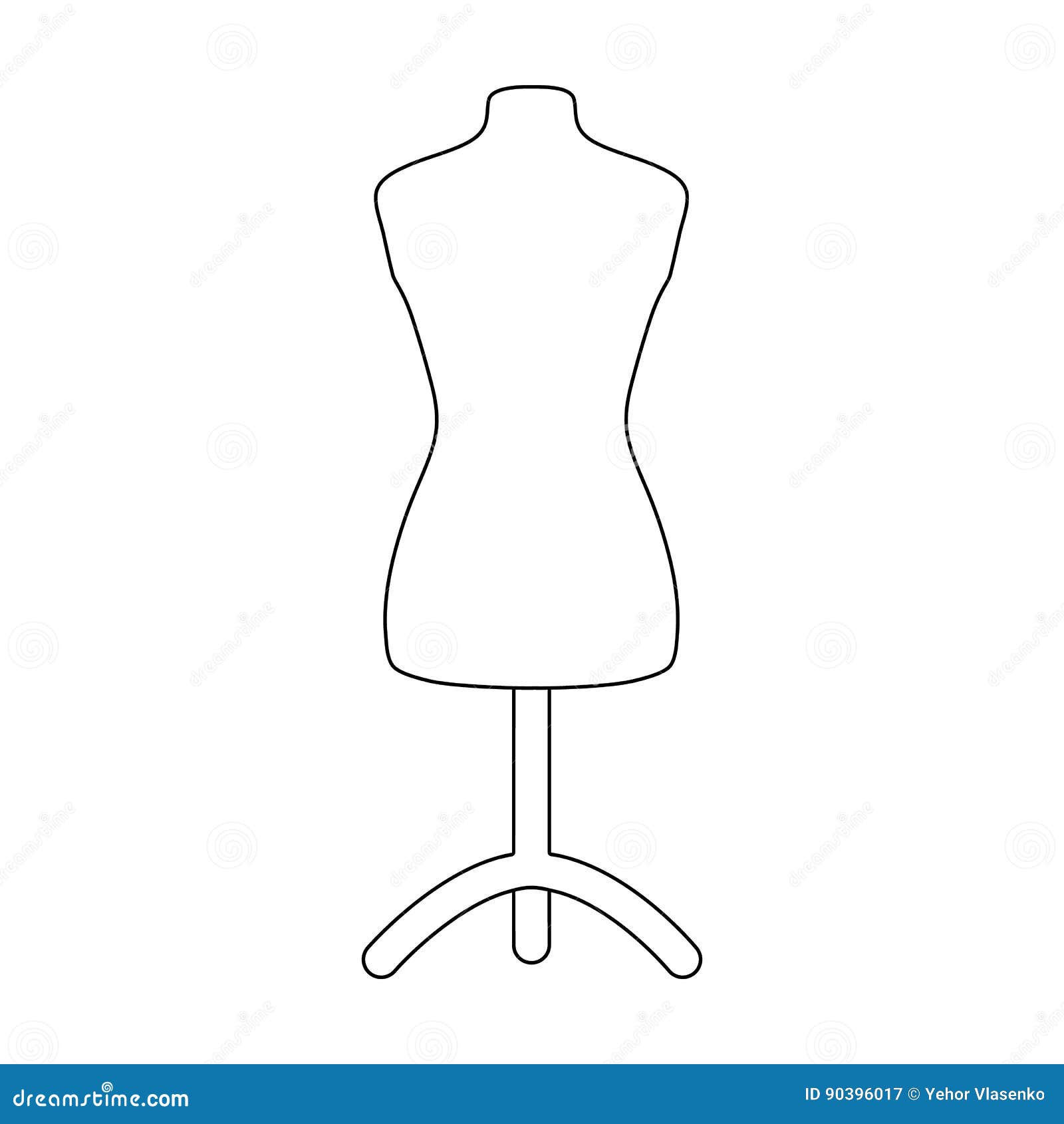 Doodle Tailor Mannequin Icon in Vector. Hand Drawn Sewing