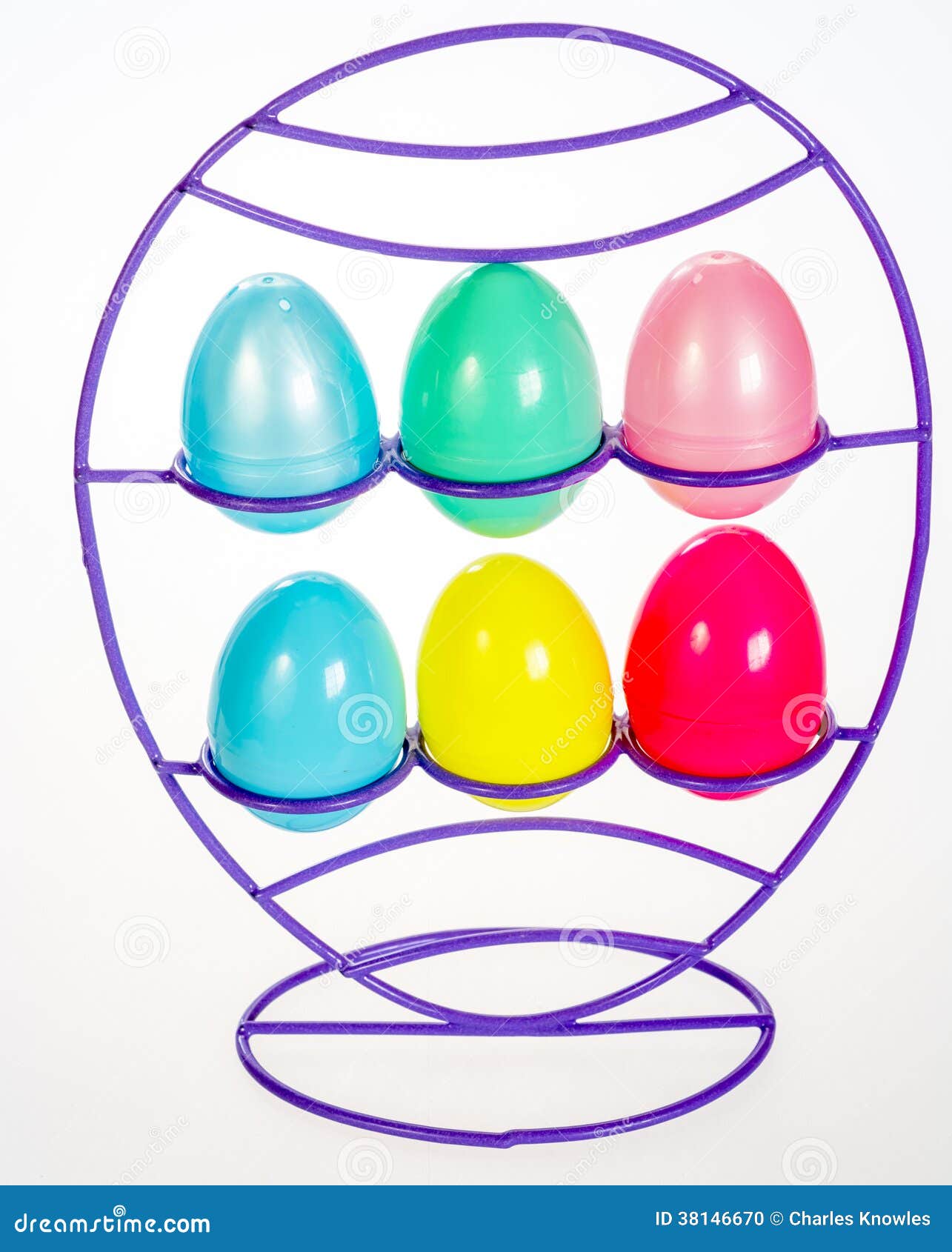 Plastic Easter Eggs in a Wire Rack Stock Photo Image of black, blue