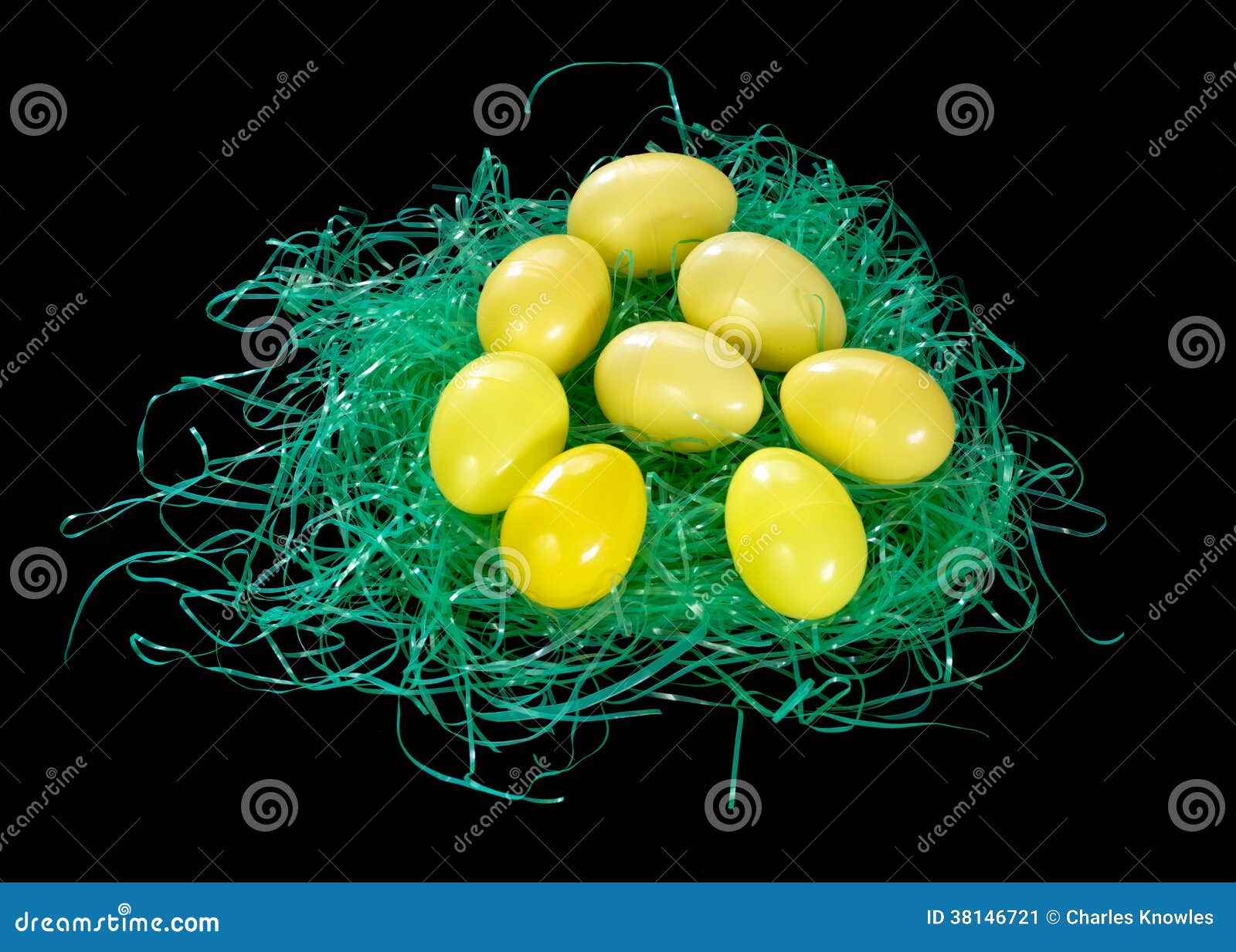 Plastic Eggs on Fake Grass for Easter Stock Image Image of plastic