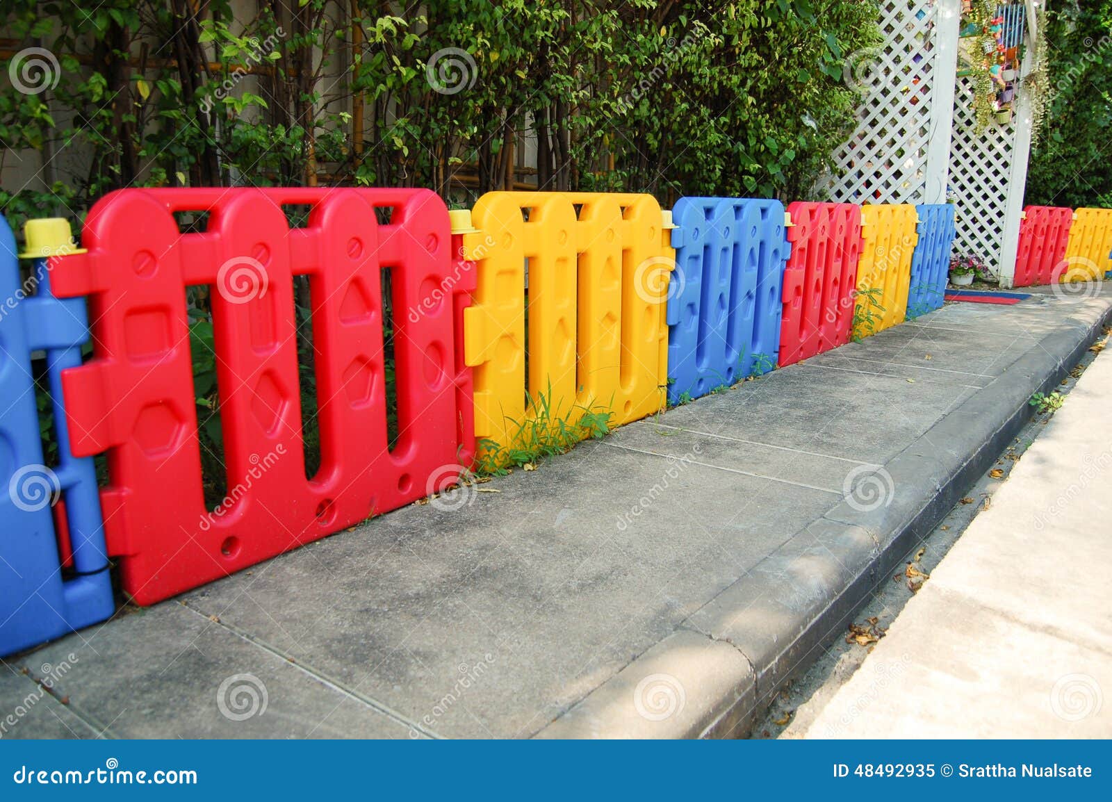 Plastic Fence for child stock image. Image of nature 48492935