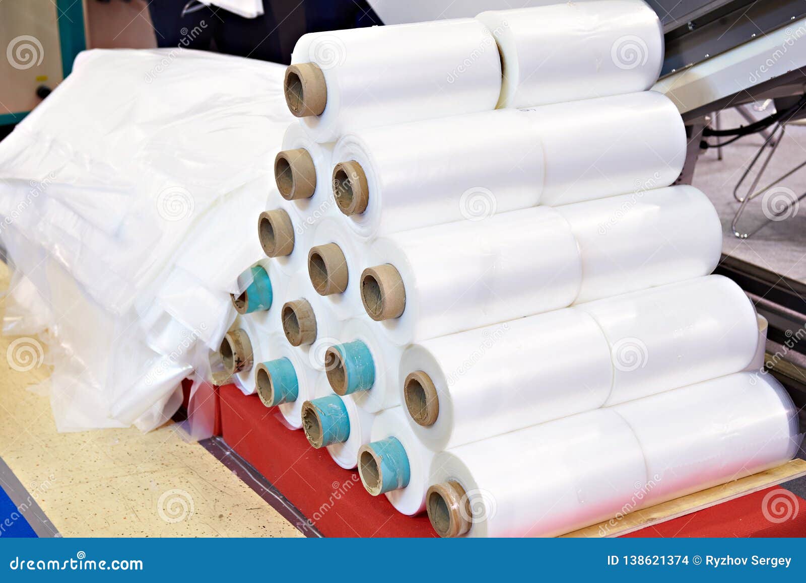 Plastic Film Rolls in Factory Stock Photo Image of manufacturing
