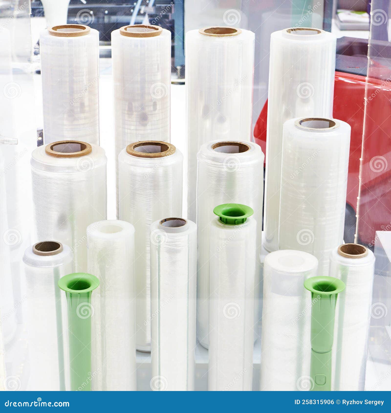 Plastic film rolls stock photo. Image of factory, sheet 258315906