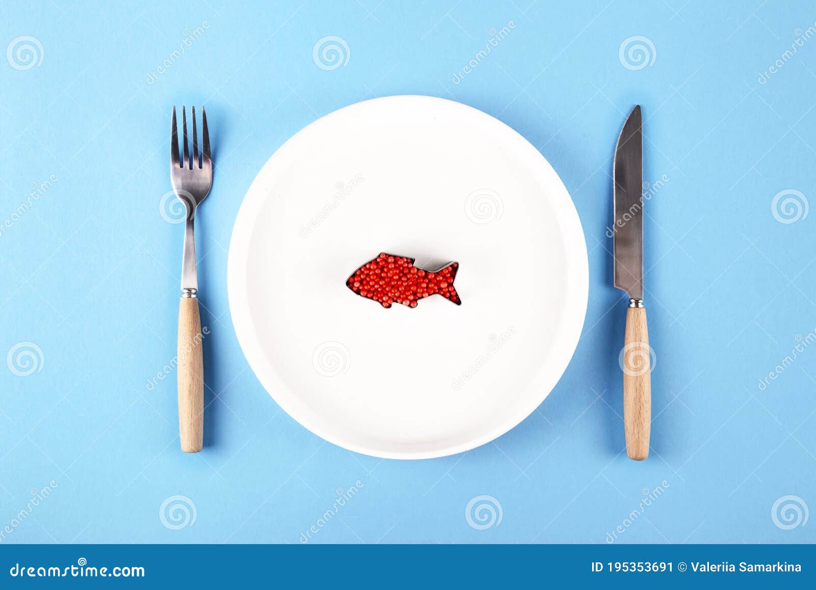 Plastic Fish in a Plate Harmful Substances in Food Concept Stock