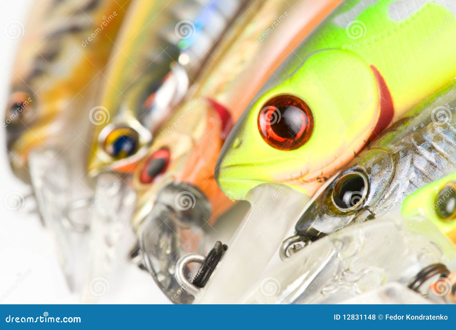 Plastic Fishing Lures, Extreme Closeup Stock Photo Image of active