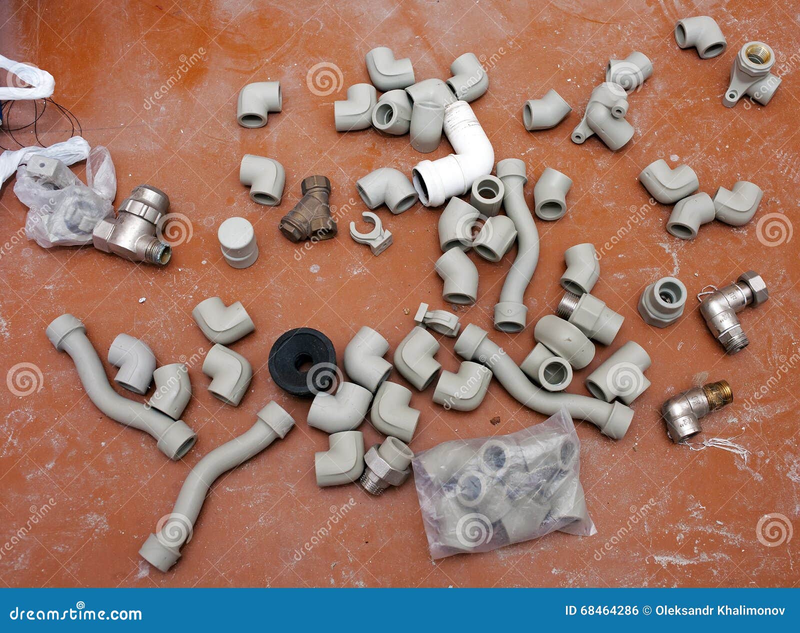 Plastic Fittings Heating System Stock Photo Image of dirty, fitting