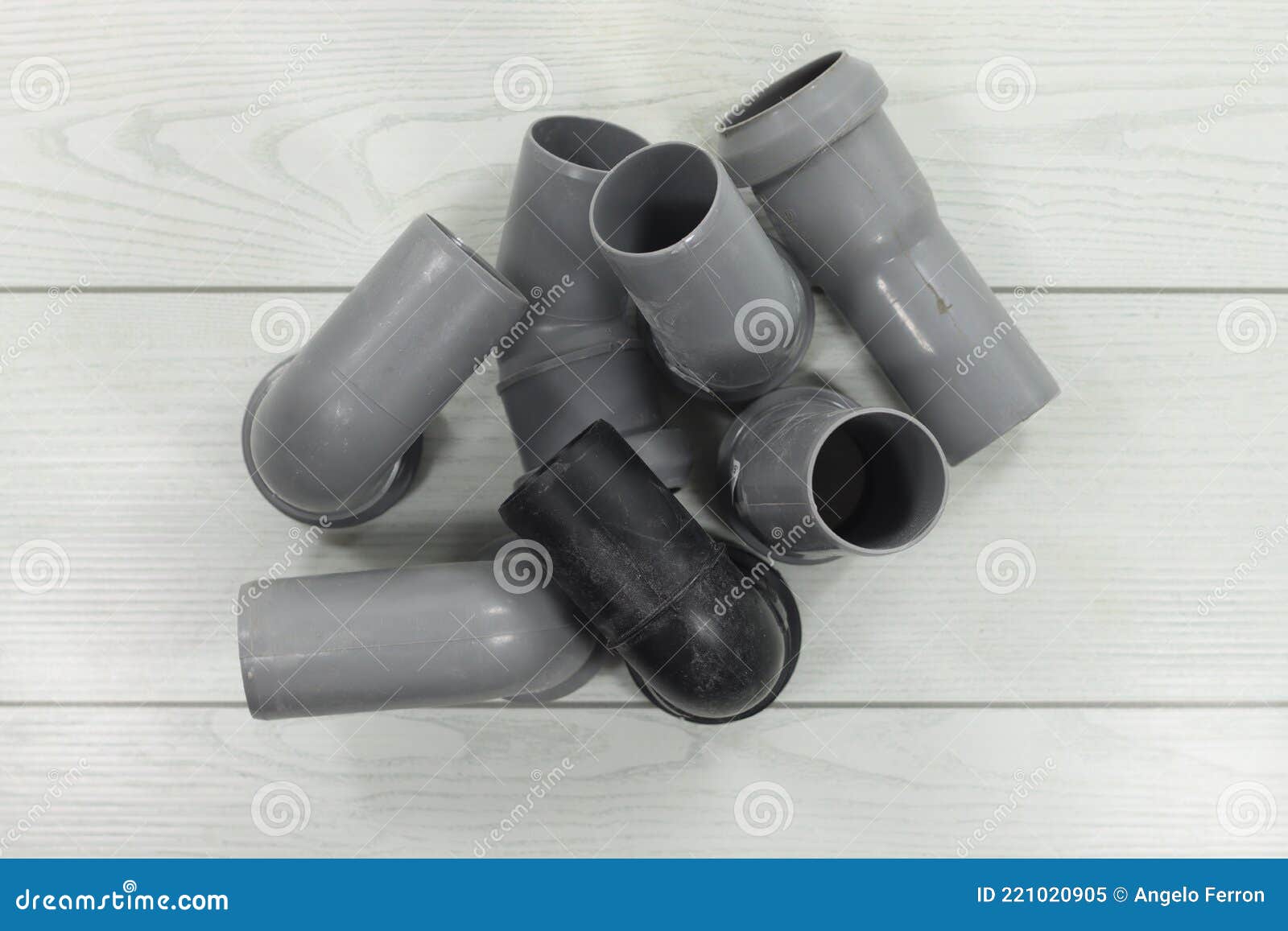 Plastic Fittings for Plumbing and Bends and Joints Joints Stock Image