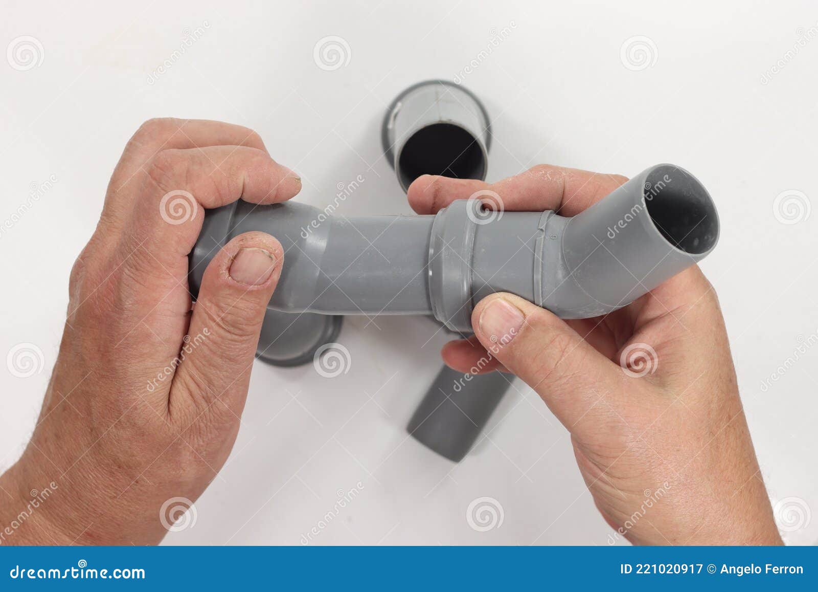 Plastic Fittings for Plumbing and Bends and Joints Joints Stock Image
