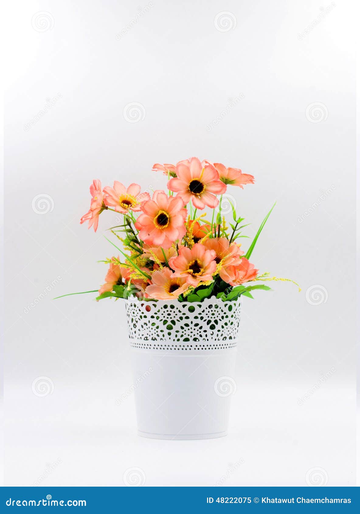 Plastic flower in vase stock image. Image of decorative 48222075