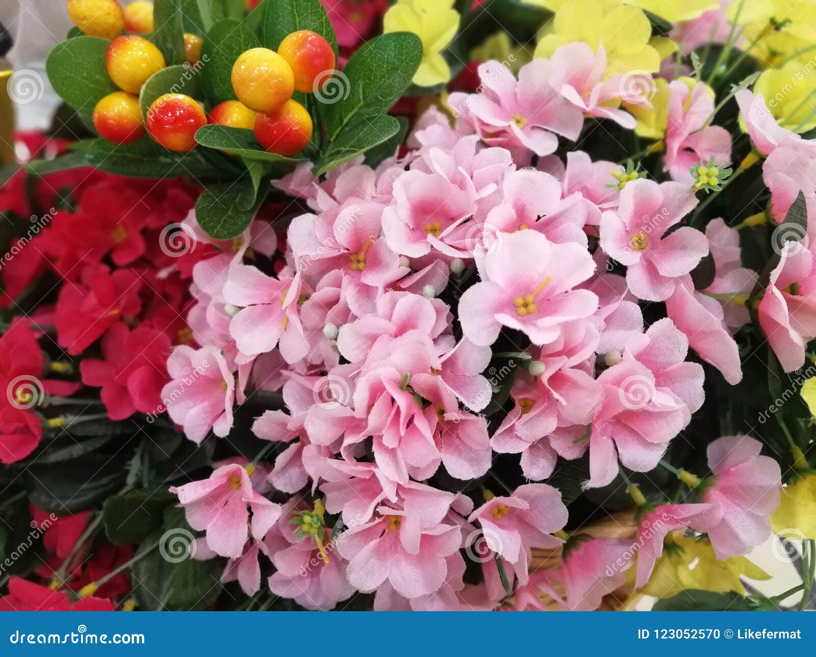 Plastic flowers stock photo. Image of color, flowers 123052570