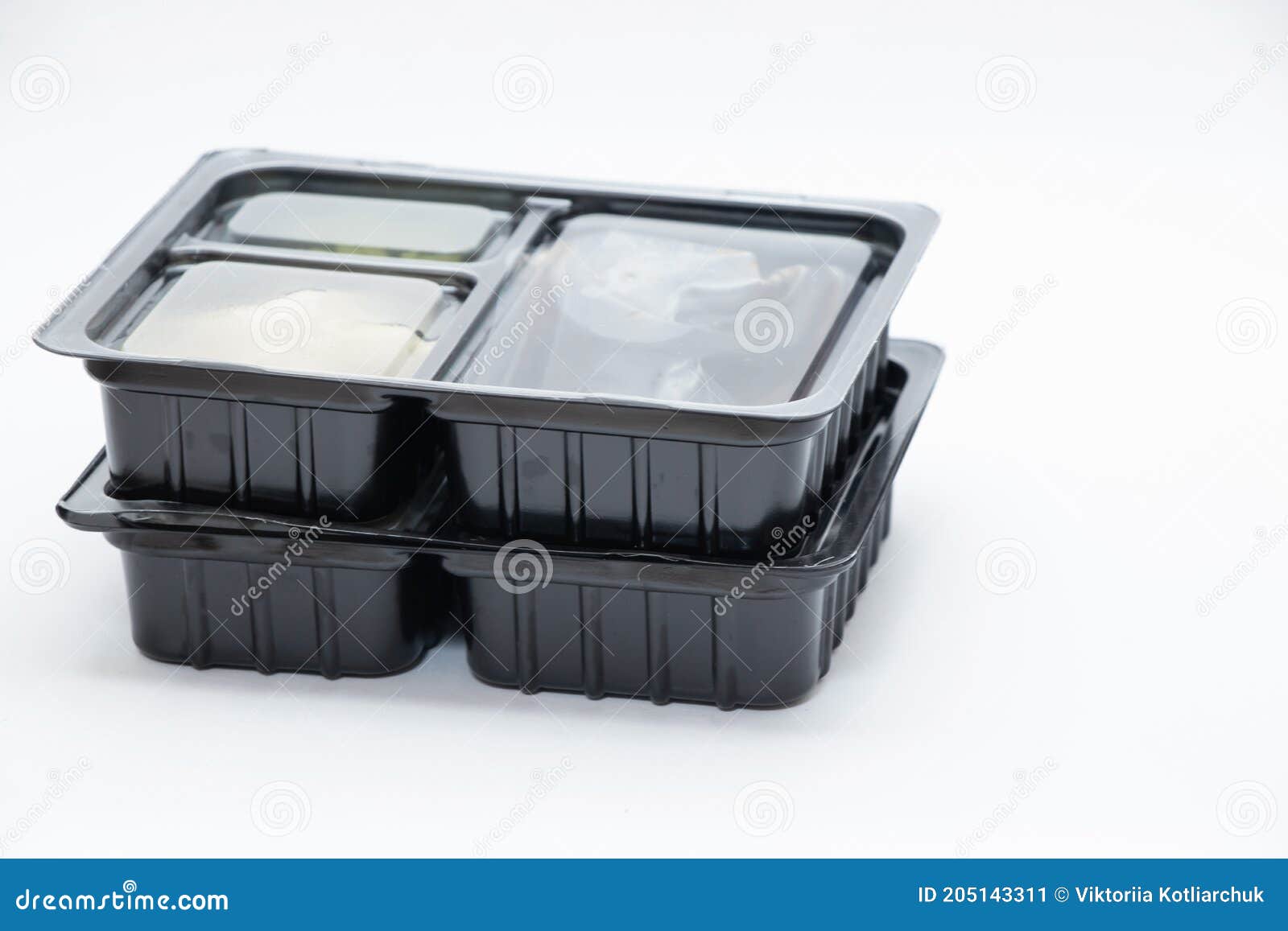 Plastic Food Container with Sushi from Restaurant on Isolated