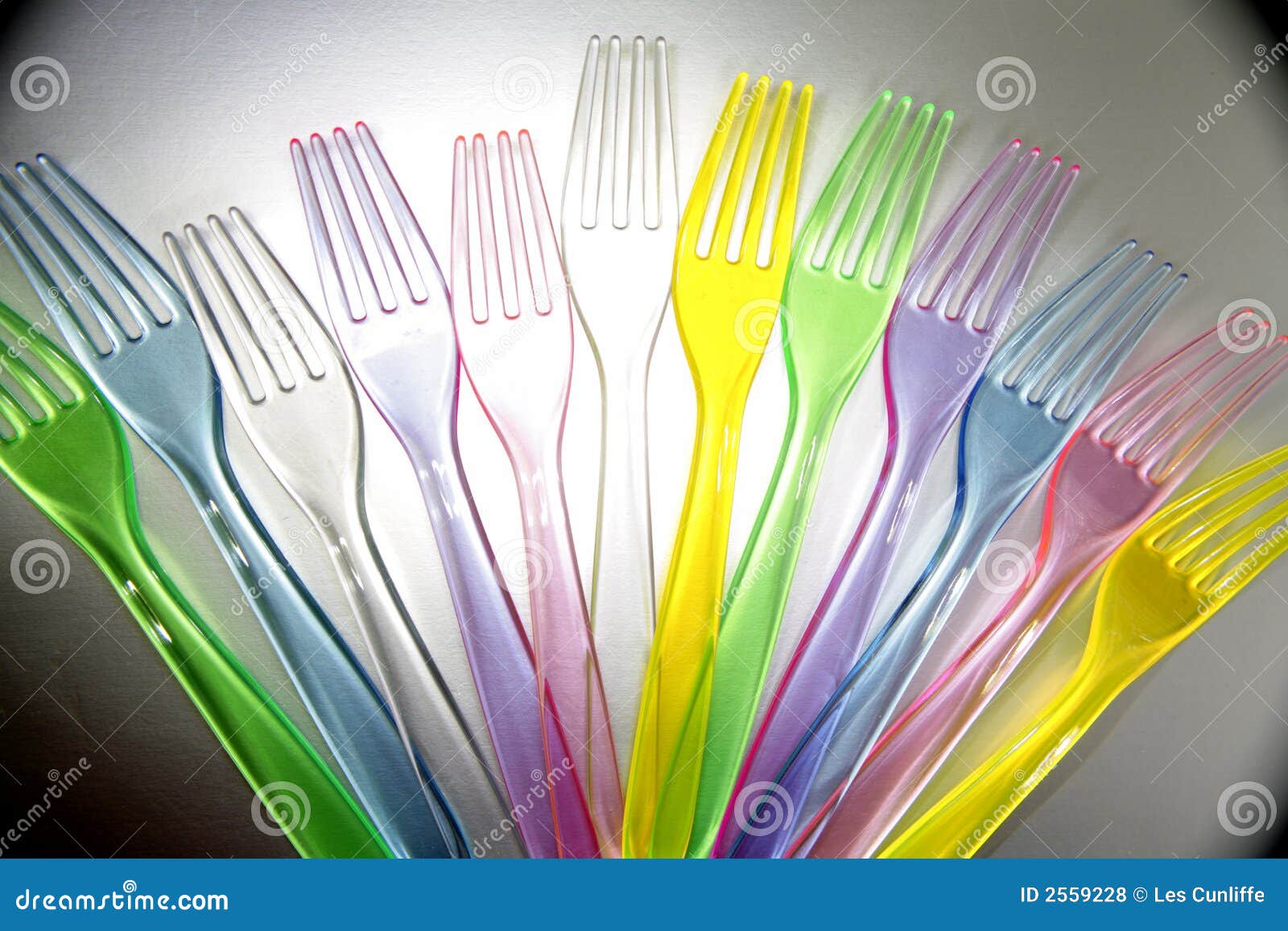 Plastic forks stock photo. Image of cutlery, colors, isolated 2559228