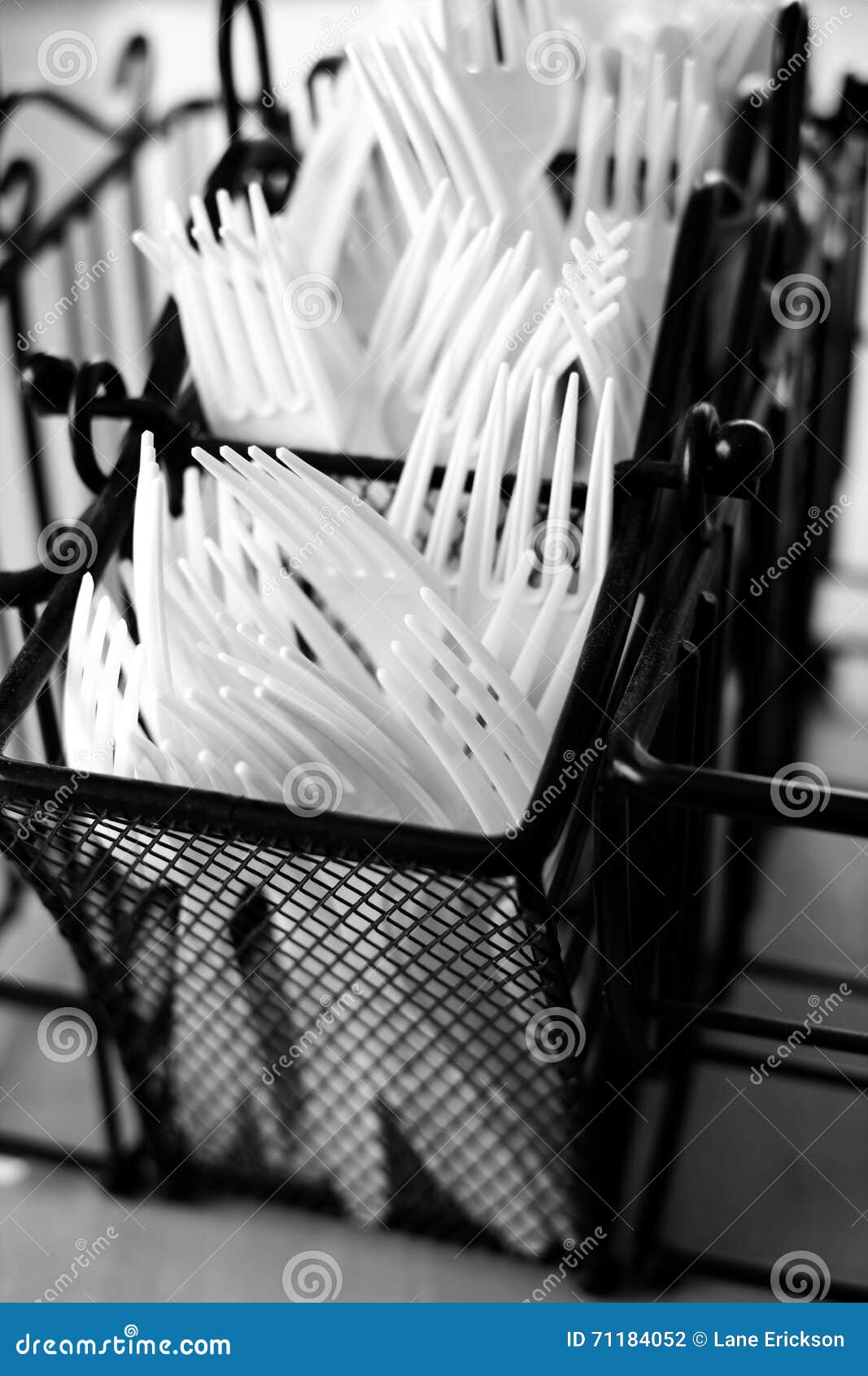 Plastic Forks Holder Basket Stock Photo Image of design, items 71184052