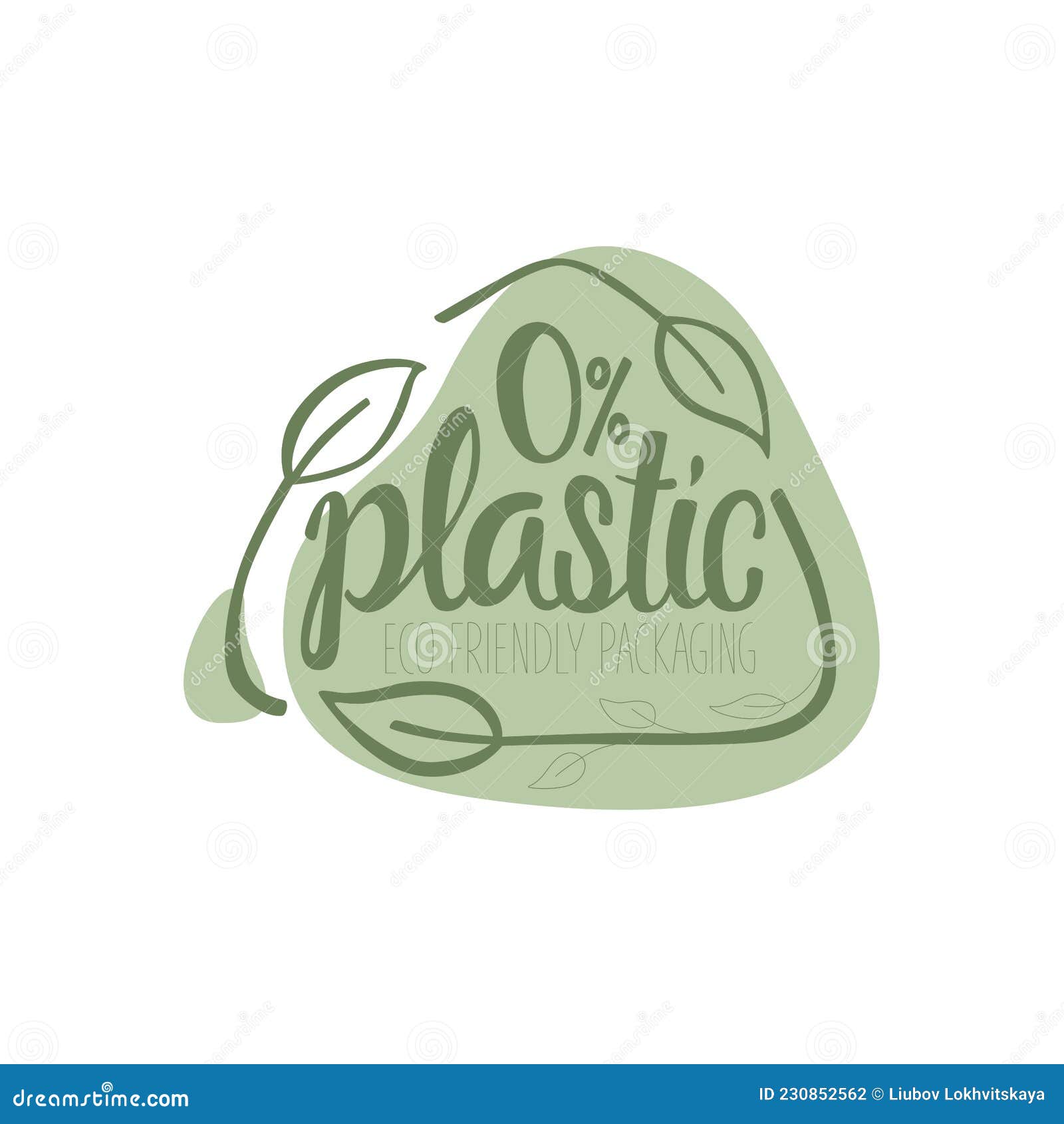 Plastic Free Handwritten Sign of Eco Friendly, Natural and Organic Labels for Print Packaging Biodegradable, Stock Vector - Illustration of packaging, symbol: