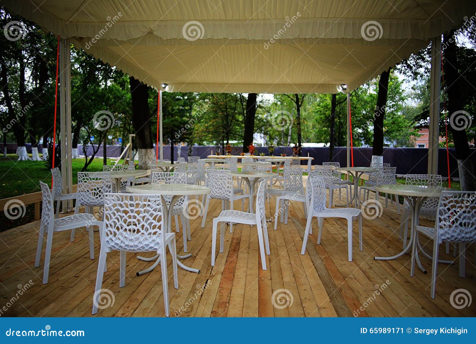 Plastic furniture in cafe stock image. Image of armchair 65989171