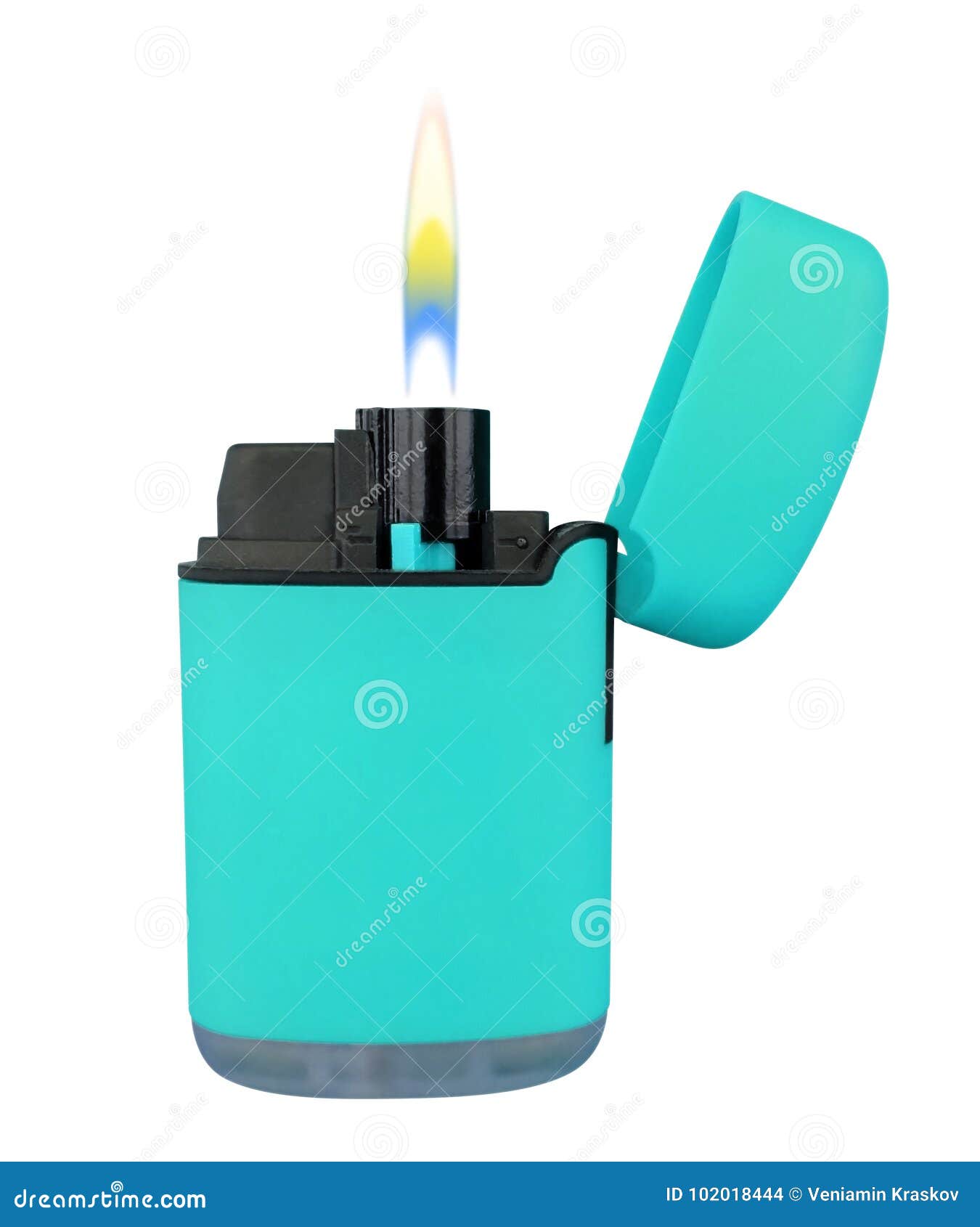 Plastic Gas Lighter with Light Blue Stock Photo of accessory, tobacco: 102018444