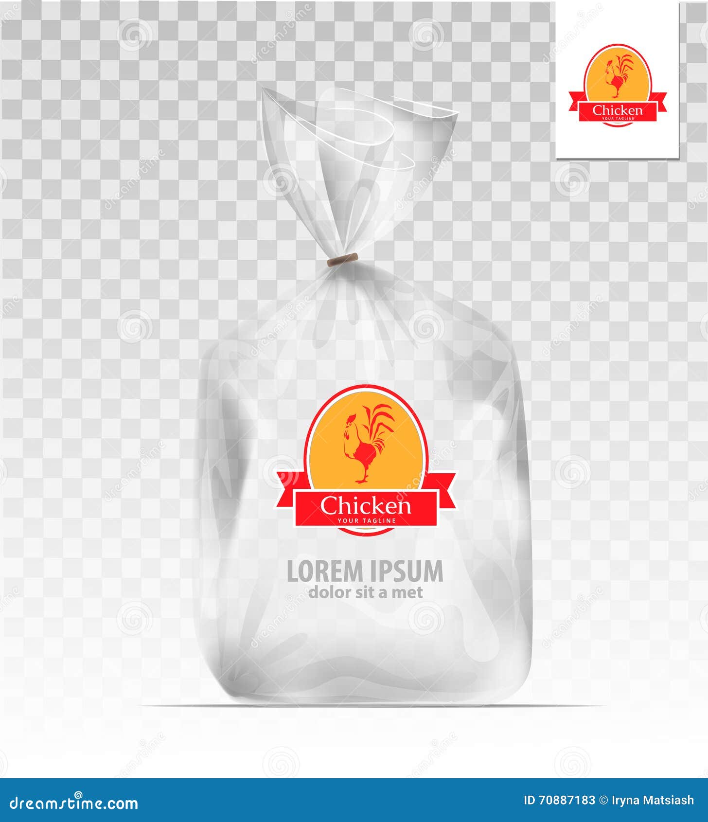 Download Plastic Gift Bag With Gold Shiny Ribbon Stock Vector Illustration Of Bird Business 70887183