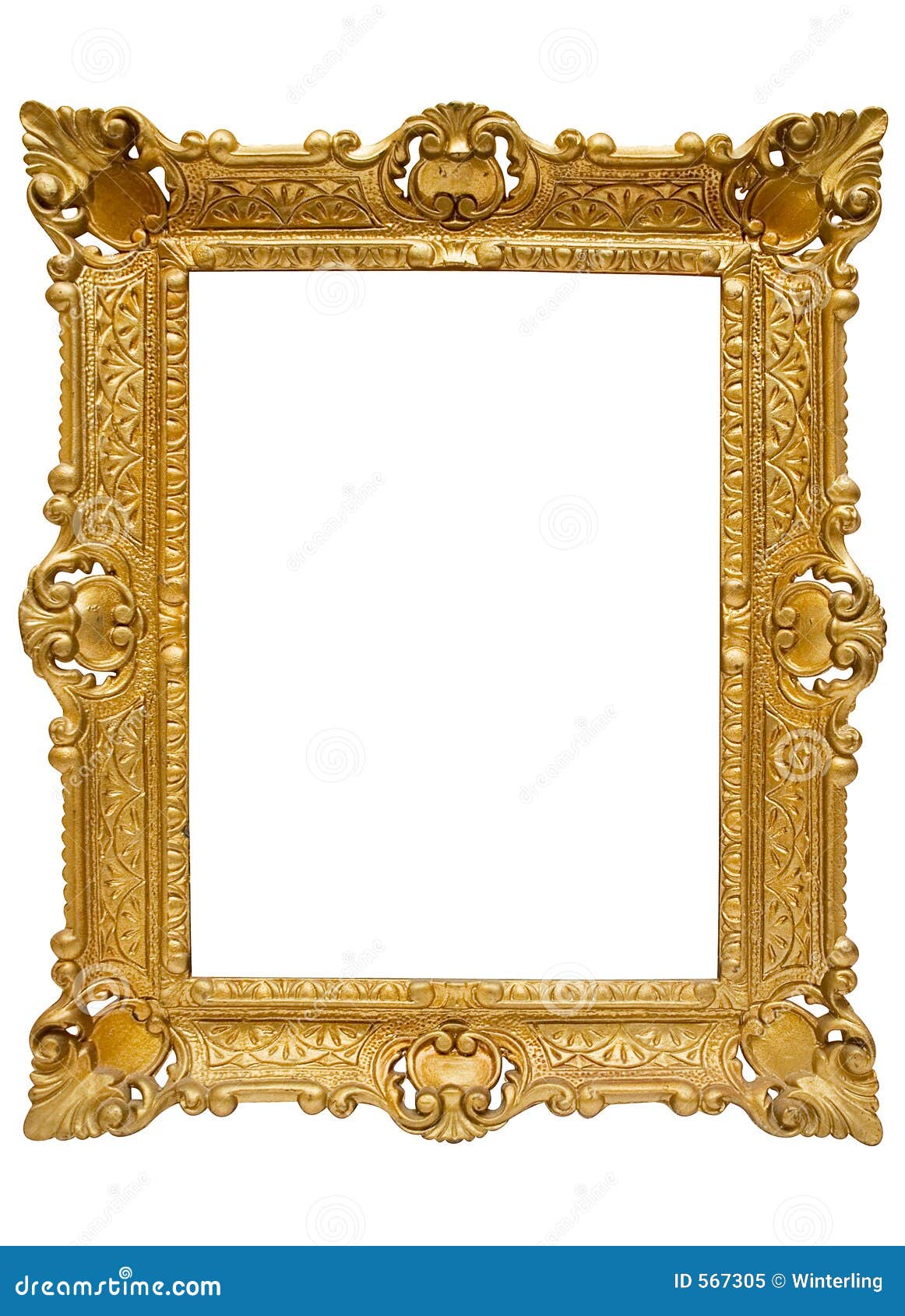 plastic golden picture frame w/ path