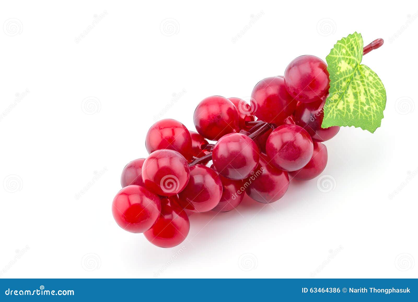Plastic Grape Fruit, Decorated with Artificial Leaf Stock Photo Image