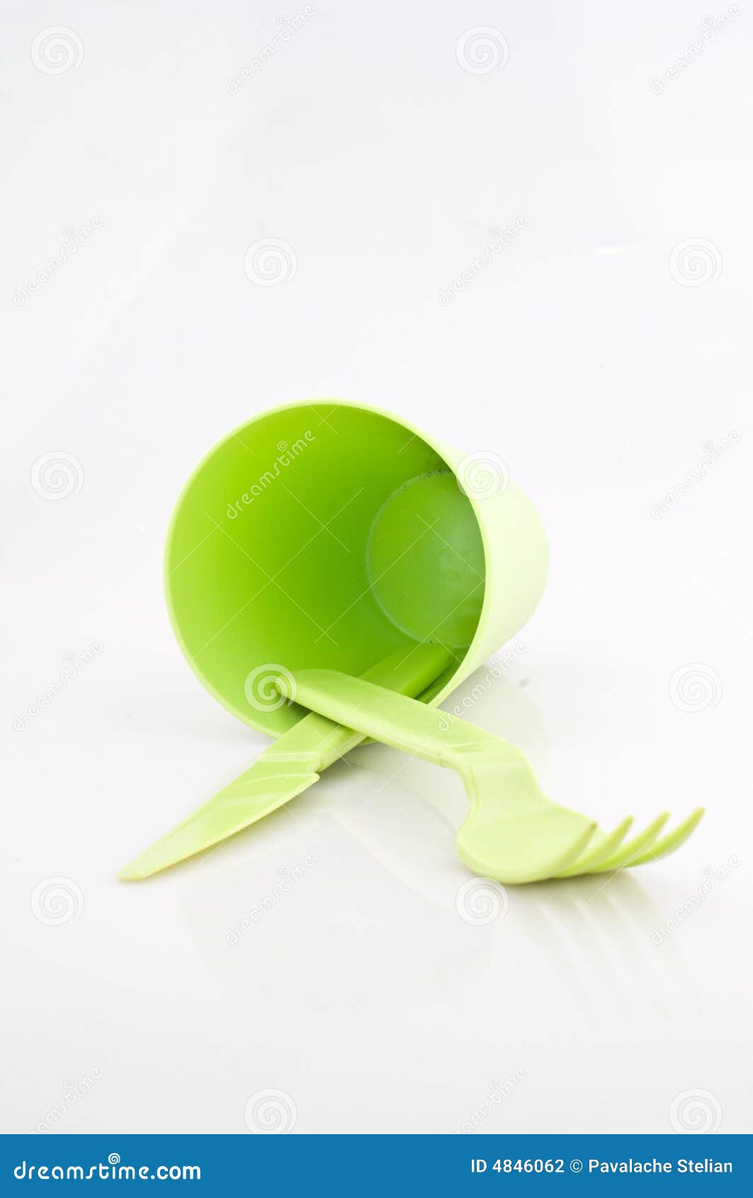Plastic Green Eating Utensils Stock Photo Image of tool, knife 4846062