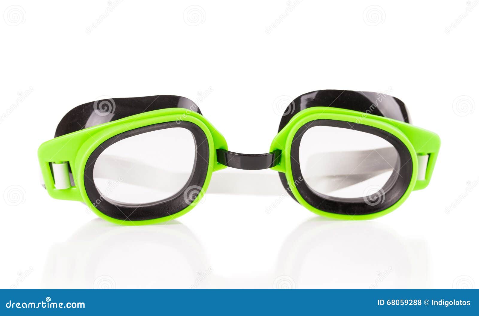 Plastic Green Goggles for Swimming. Stock Photo Image of glasses, plastic 68059288