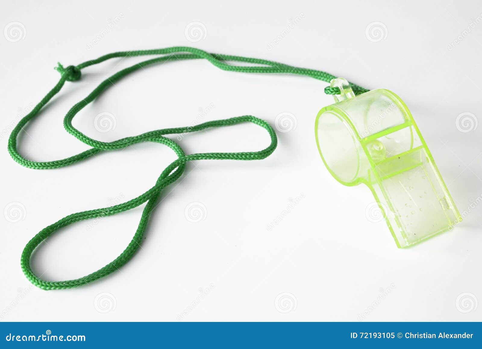 Plastic green whistle stock image. Image of isolated 72193105