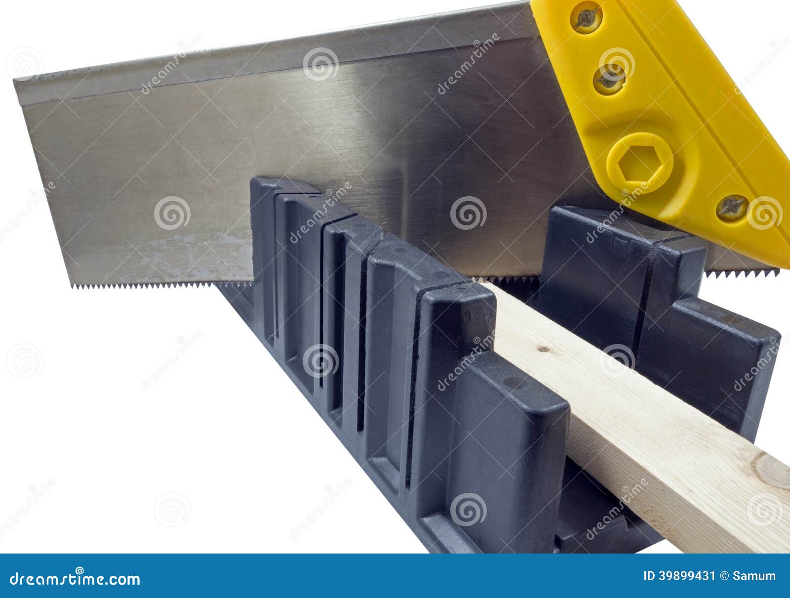 Plastic Hand Saw and Angle Cut Miter Box Tool Stock Image Image of