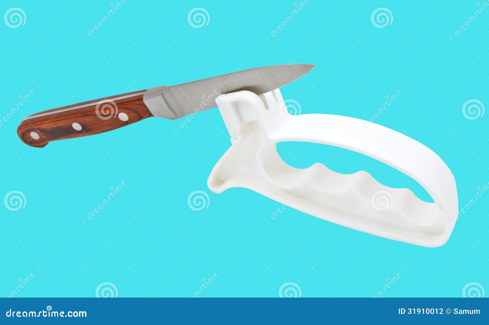 Plastic Knife Sharpener and Kitchen Knife Stock Photo Image of plastic, department 31910012